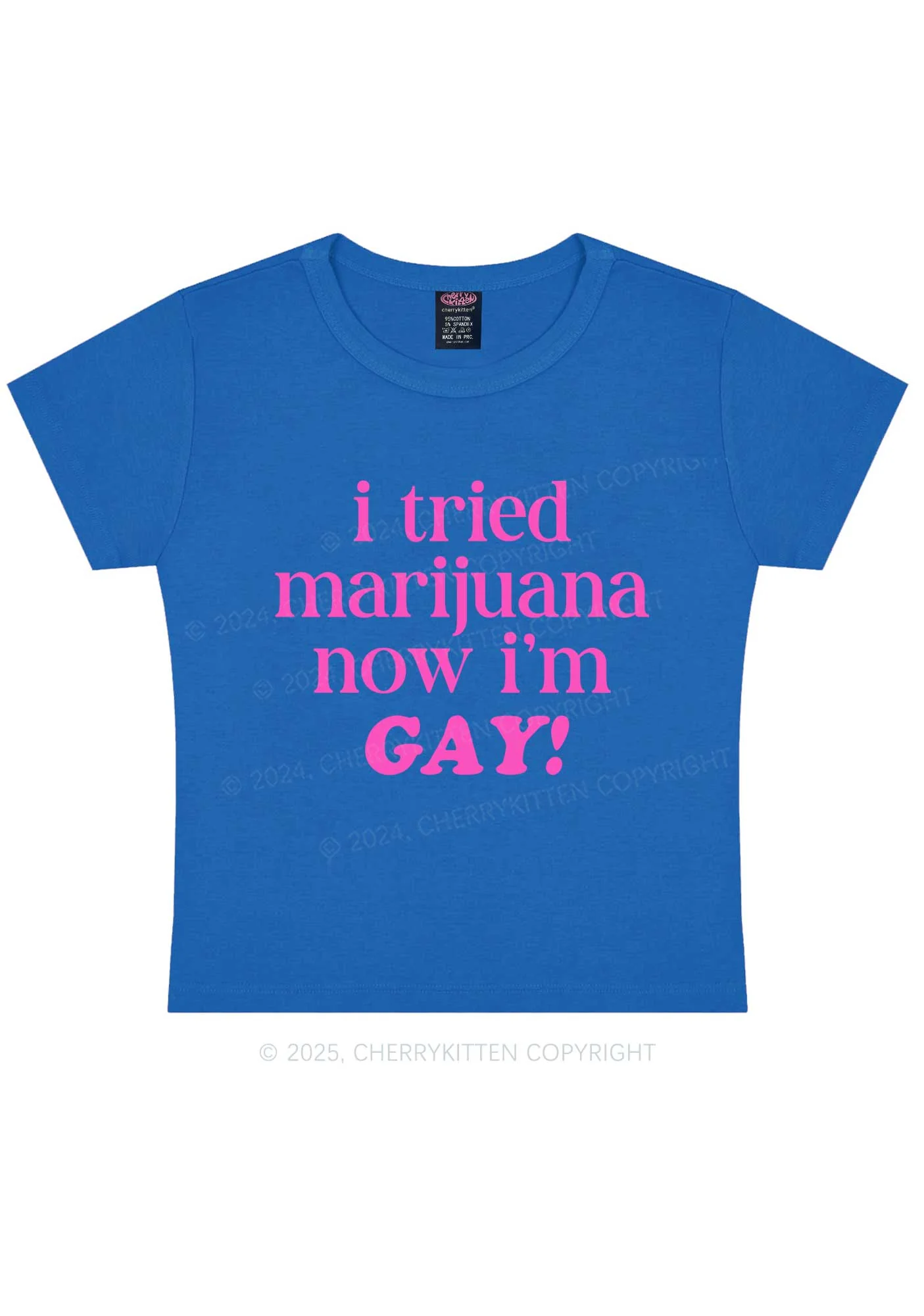 Now Im Gay Y2K Baby Tee Cherrykitten - Image 8