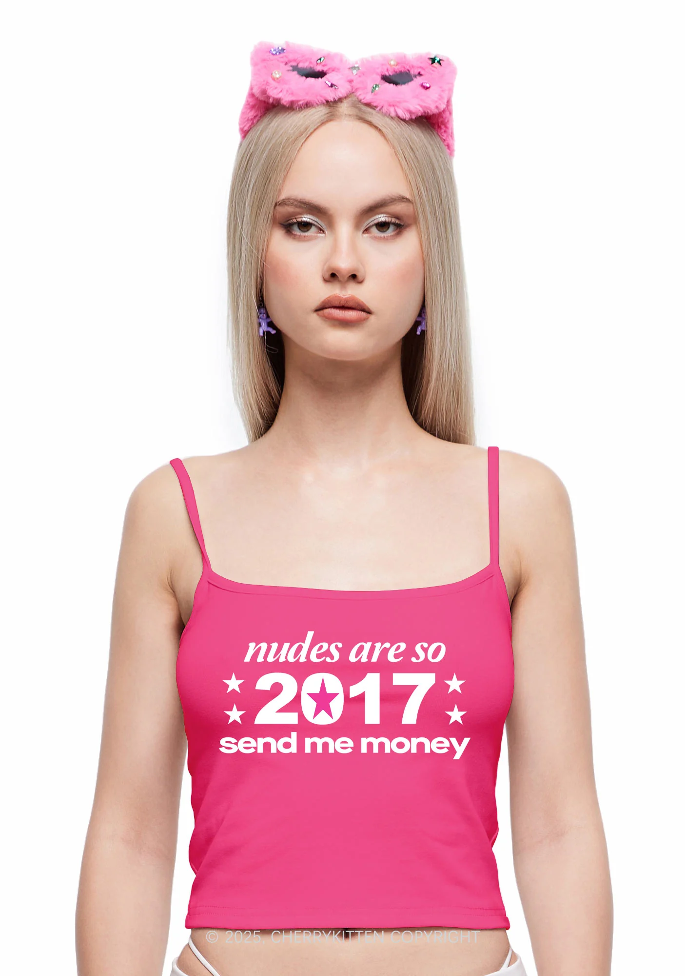 Nxdes Send Me Money Y2K Spaghetti Strap Cami Cherrykitten - Image 2