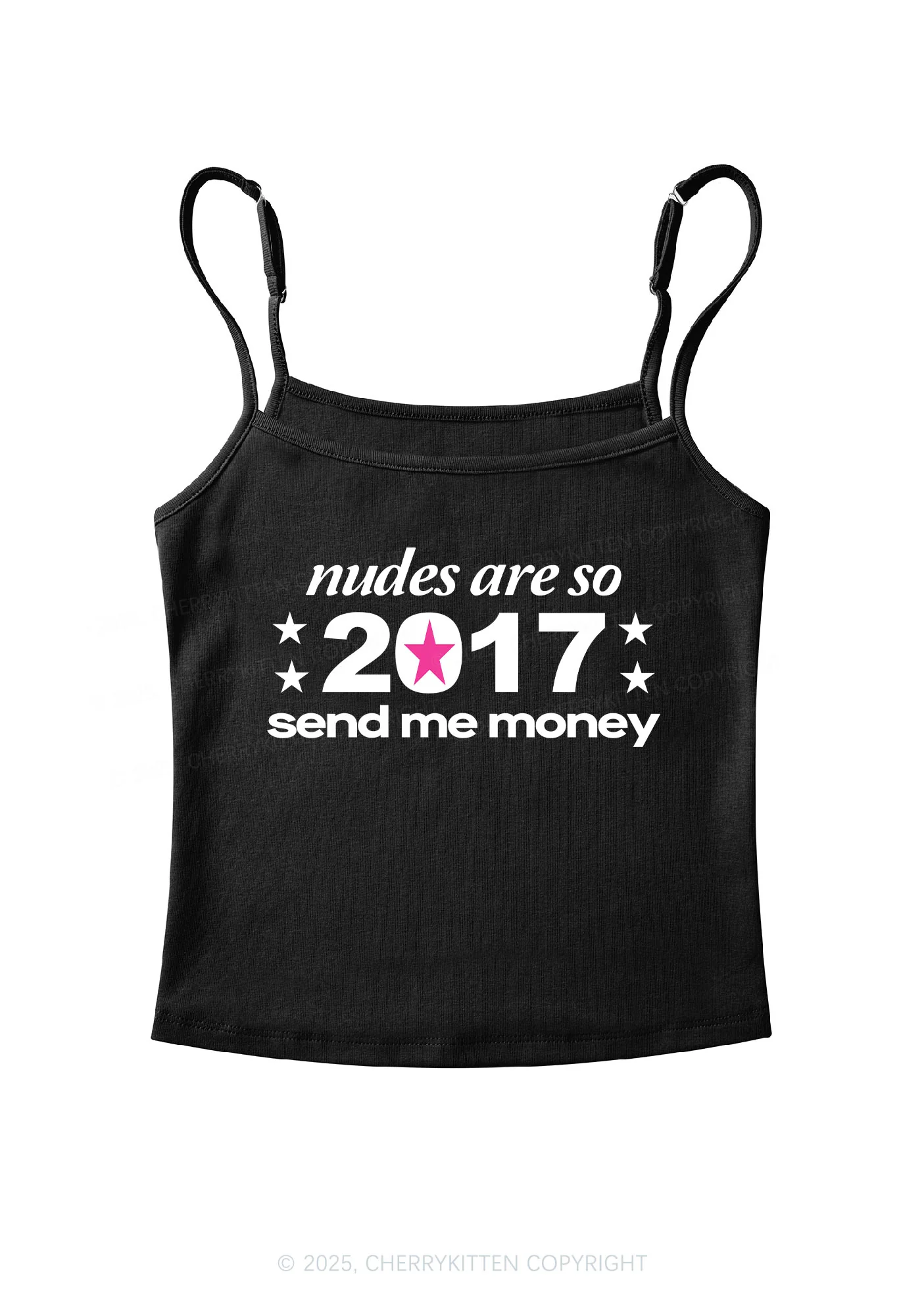 Nxdes Send Me Money Y2K Spaghetti Strap Cami Cherrykitten - Image 3