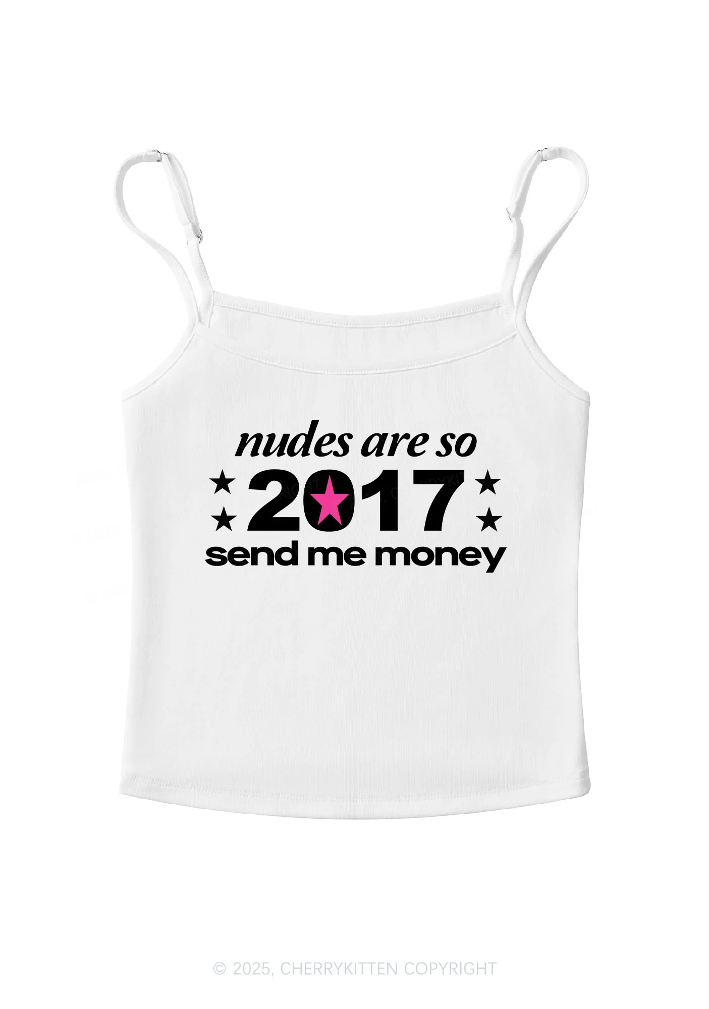 Nxdes Send Me Money Y2K Spaghetti Strap Cami Cherrykitten - Image 4