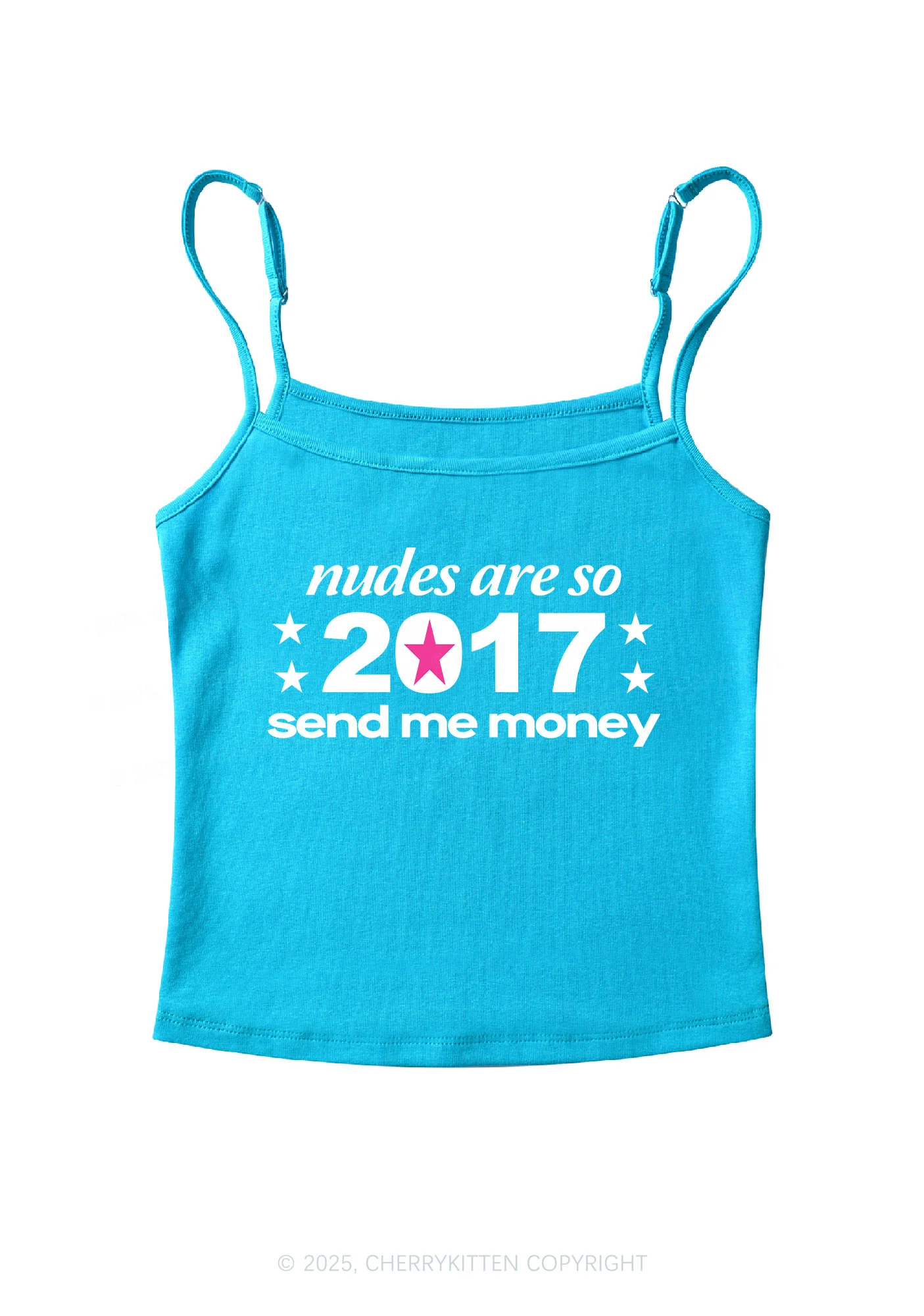 Nxdes Send Me Money Y2K Spaghetti Strap Cami Cherrykitten - Image 5