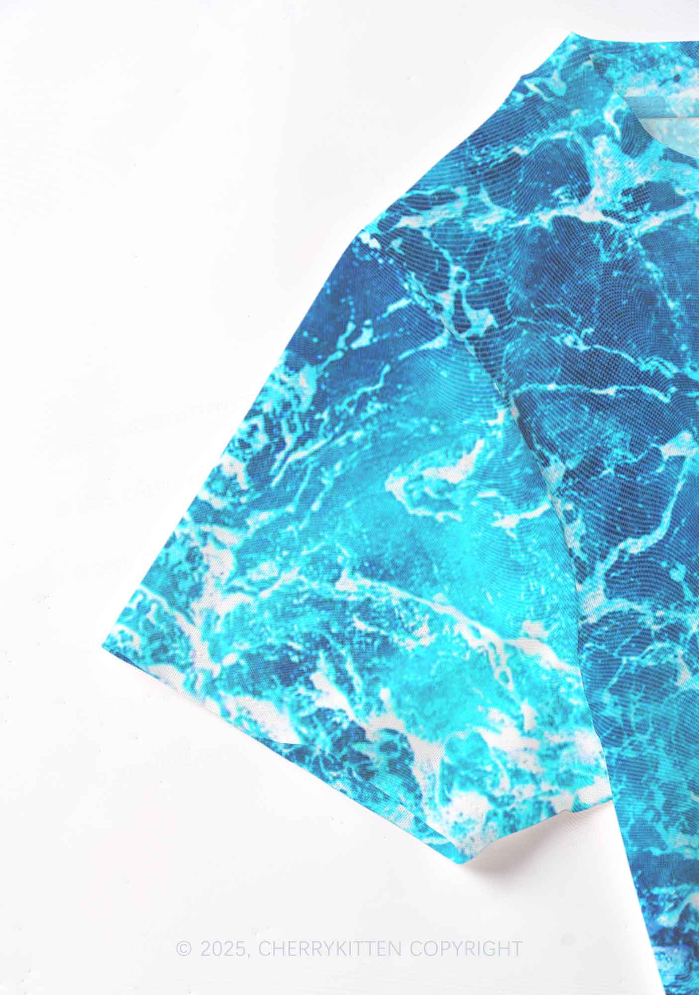 Ocean Wave Y2K Mesh Crop Top Cherrykitten - Image 4