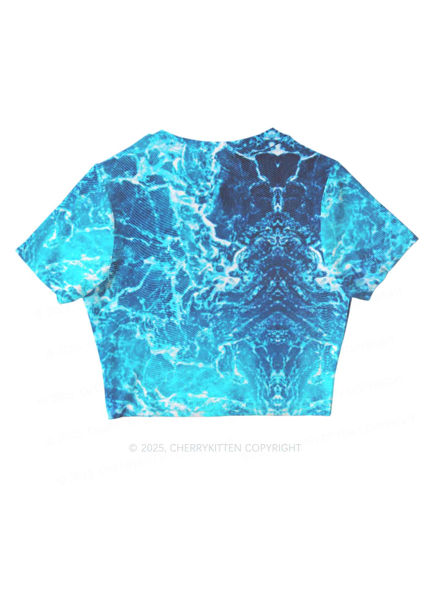 Ocean Wave Y2K Mesh Crop Top Cherrykitten - Image 5