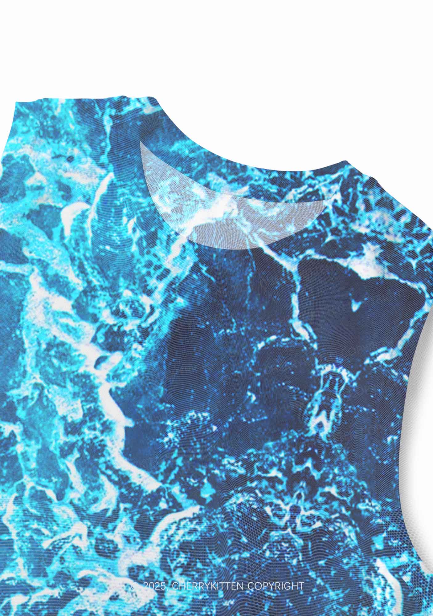 Ocean Wave Y2K Mesh Muscle Tank Cherrykitten - Image 3