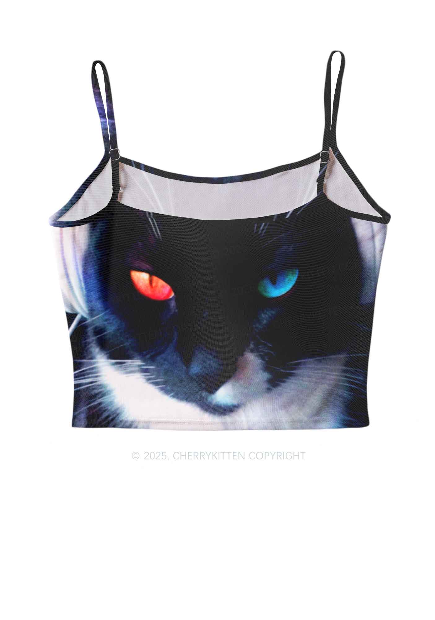 Odd Eyed Cat Y2K Mesh Cami Tank Cherrykitten - Image 3
