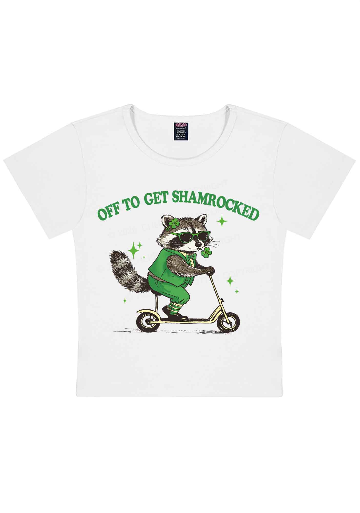 Off To Get Shamrocked St Patricks Y2K Baby Tee Cherrykitten - Image 3
