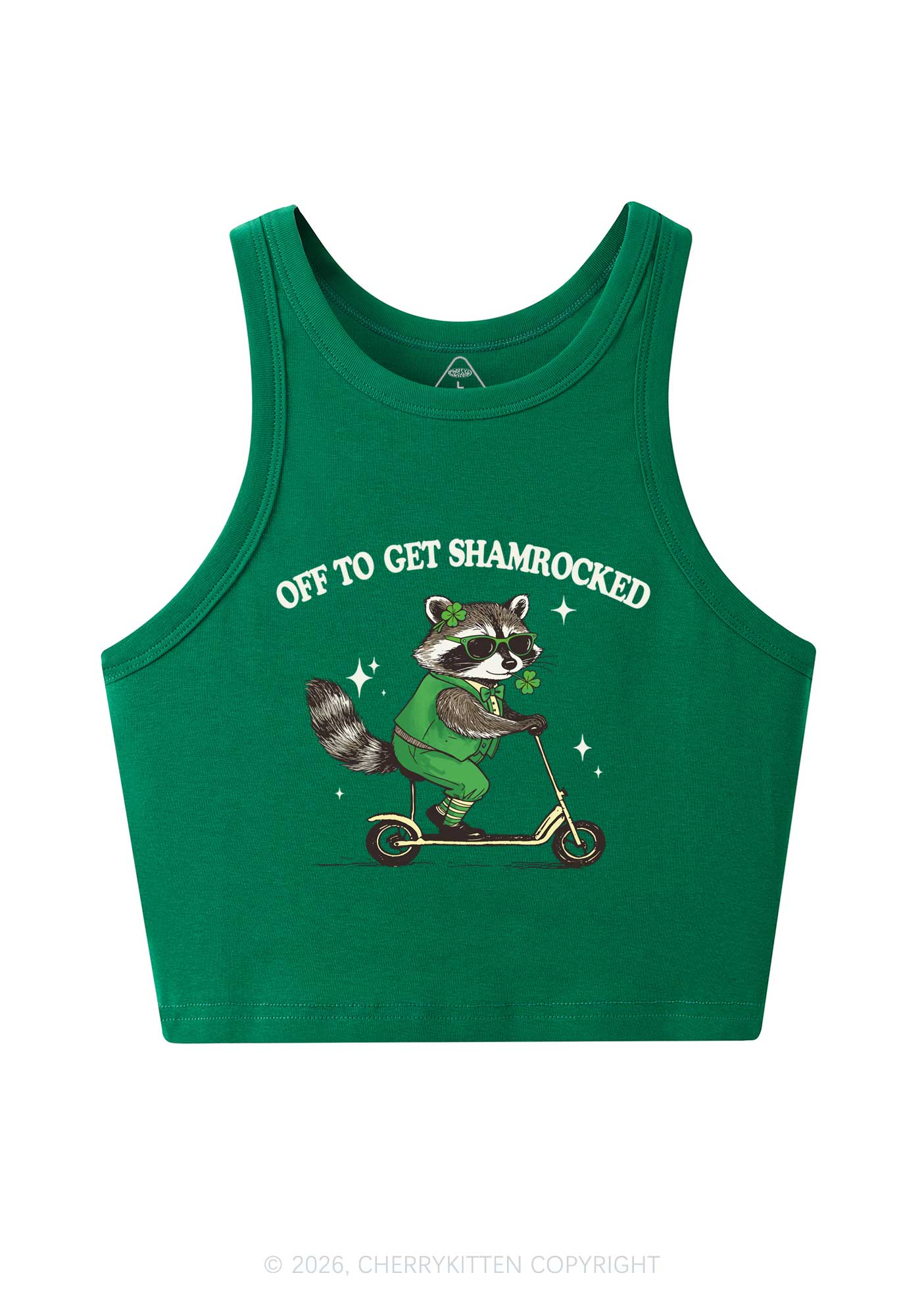 Off To Get Shamrocked St Patricks Y2K Crop Tank Top Cherrykitten - Image 3
