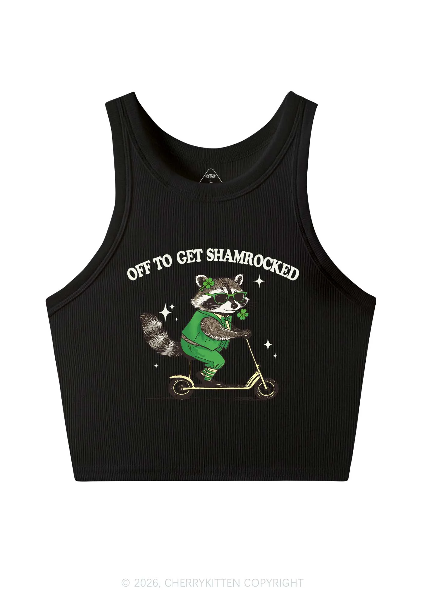 Off To Get Shamrocked St Patricks Y2K Crop Tank Top Cherrykitten - Image 4