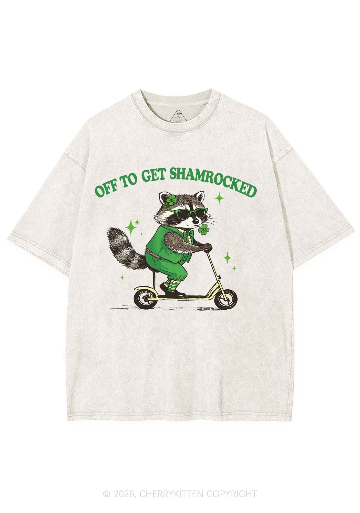 Off To Get Shamrocked St Patricks Y2K Shirts Washed Tee Cherrykitten - Image 3