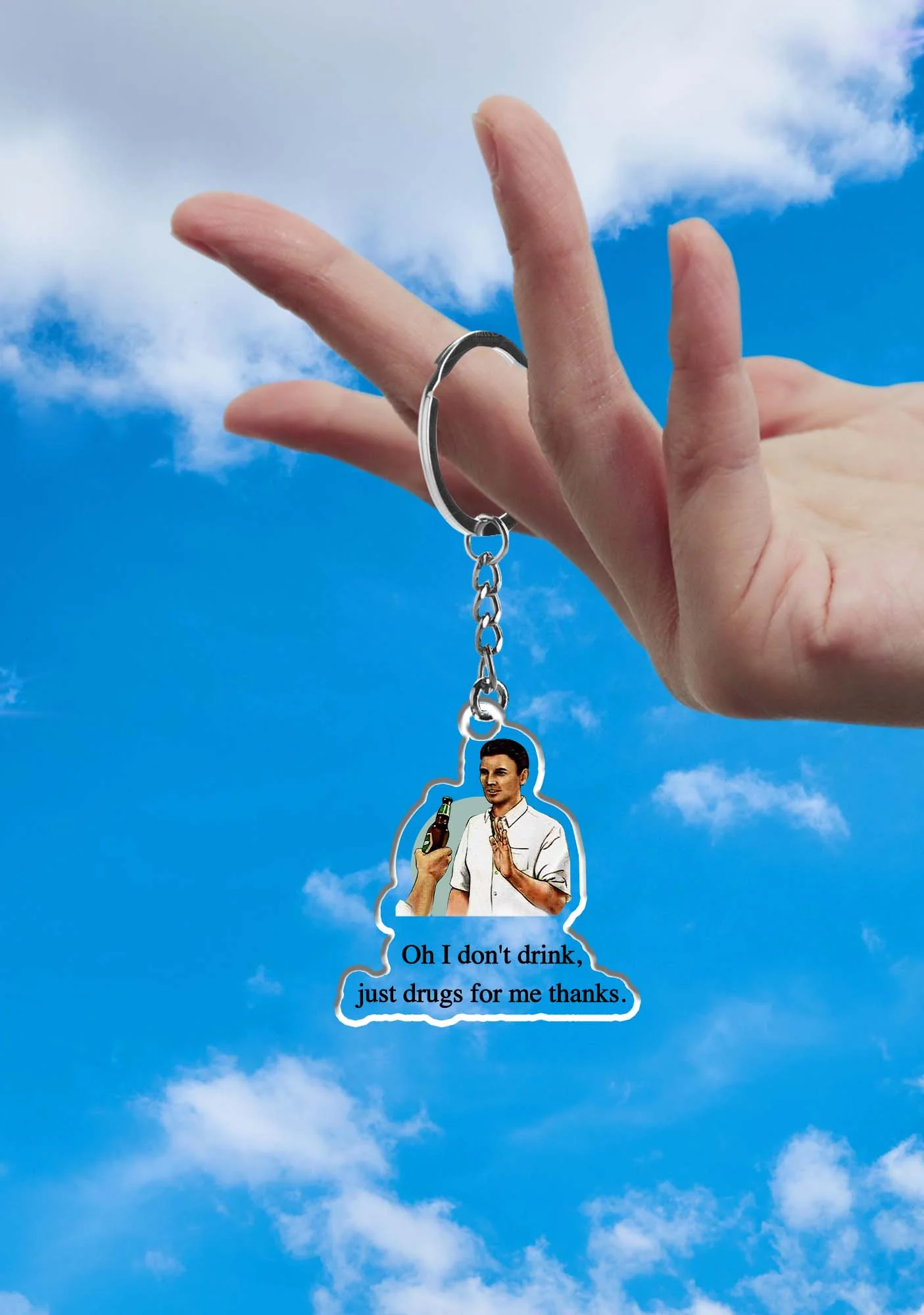 Oh I Don't Drink 1Pc Y2K Keychain Cherrykitten - Image 2