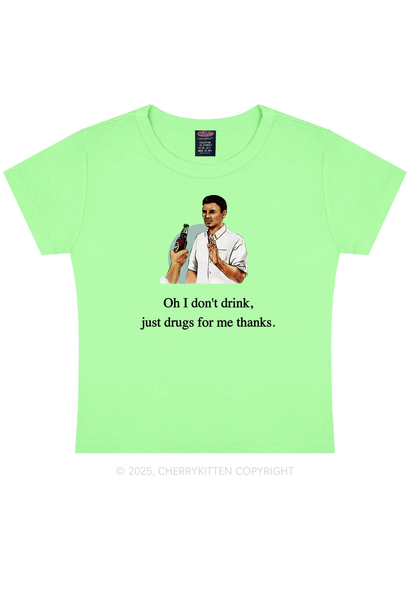 Oh I Don't Drink Y2K Baby Tee - Image 11
