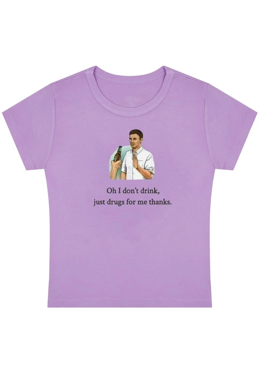Oh I Don't Drink Y2K Baby Tee - Image 8