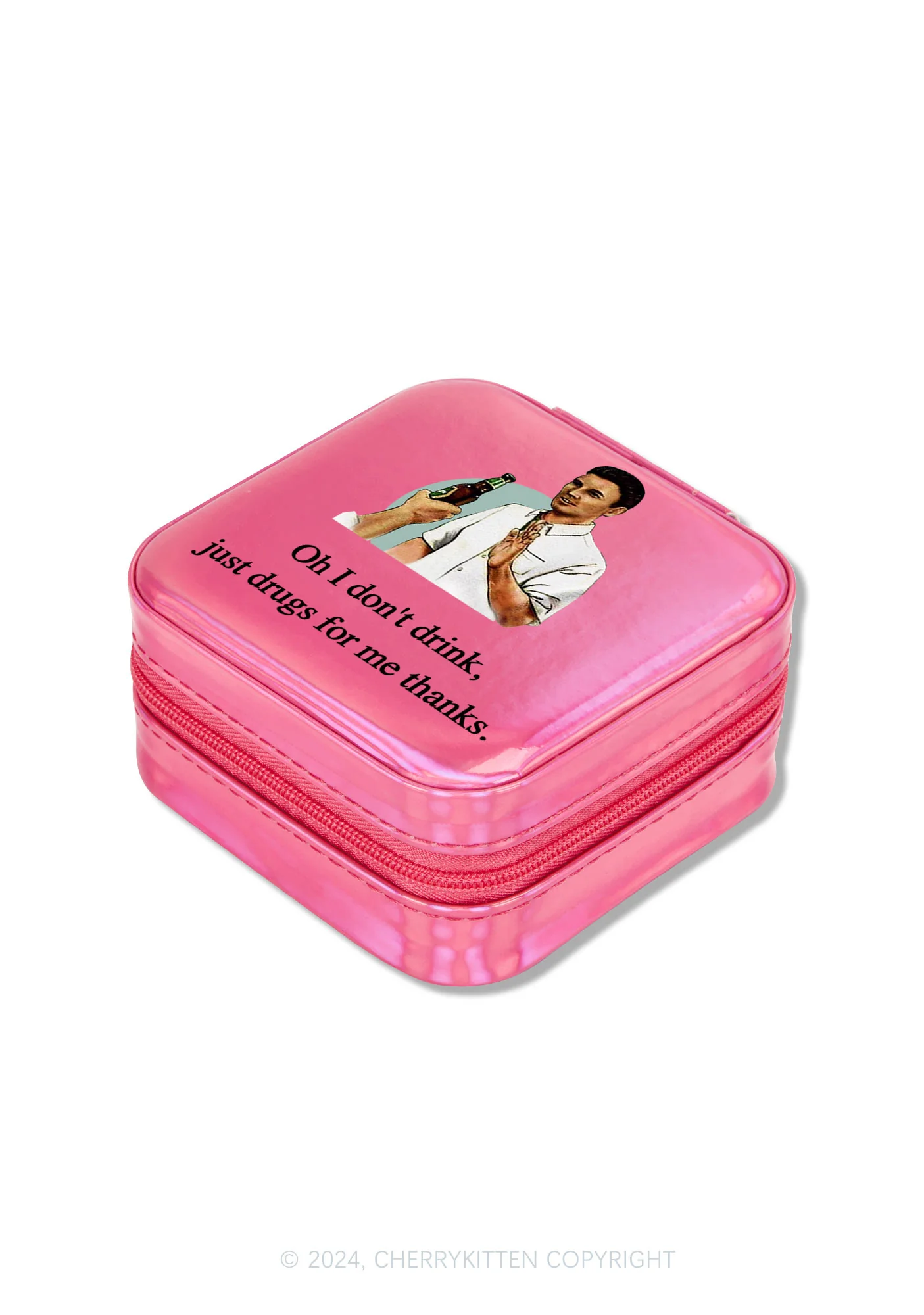 Oh I Don't Drink Y2K Portable Jewelry Box Cherrykitten - Image 2