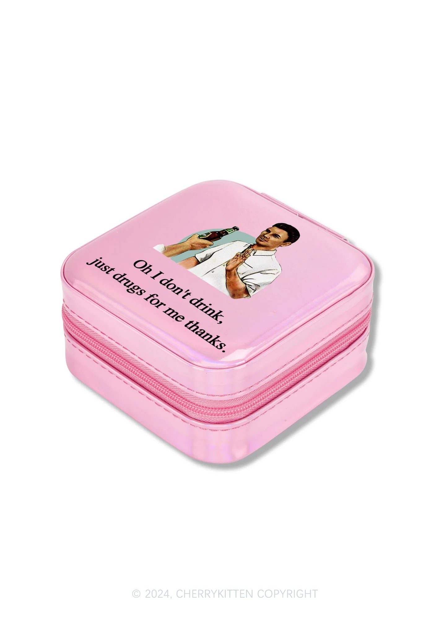 Oh I Don't Drink Y2K Portable Jewelry Box Cherrykitten - Image 3