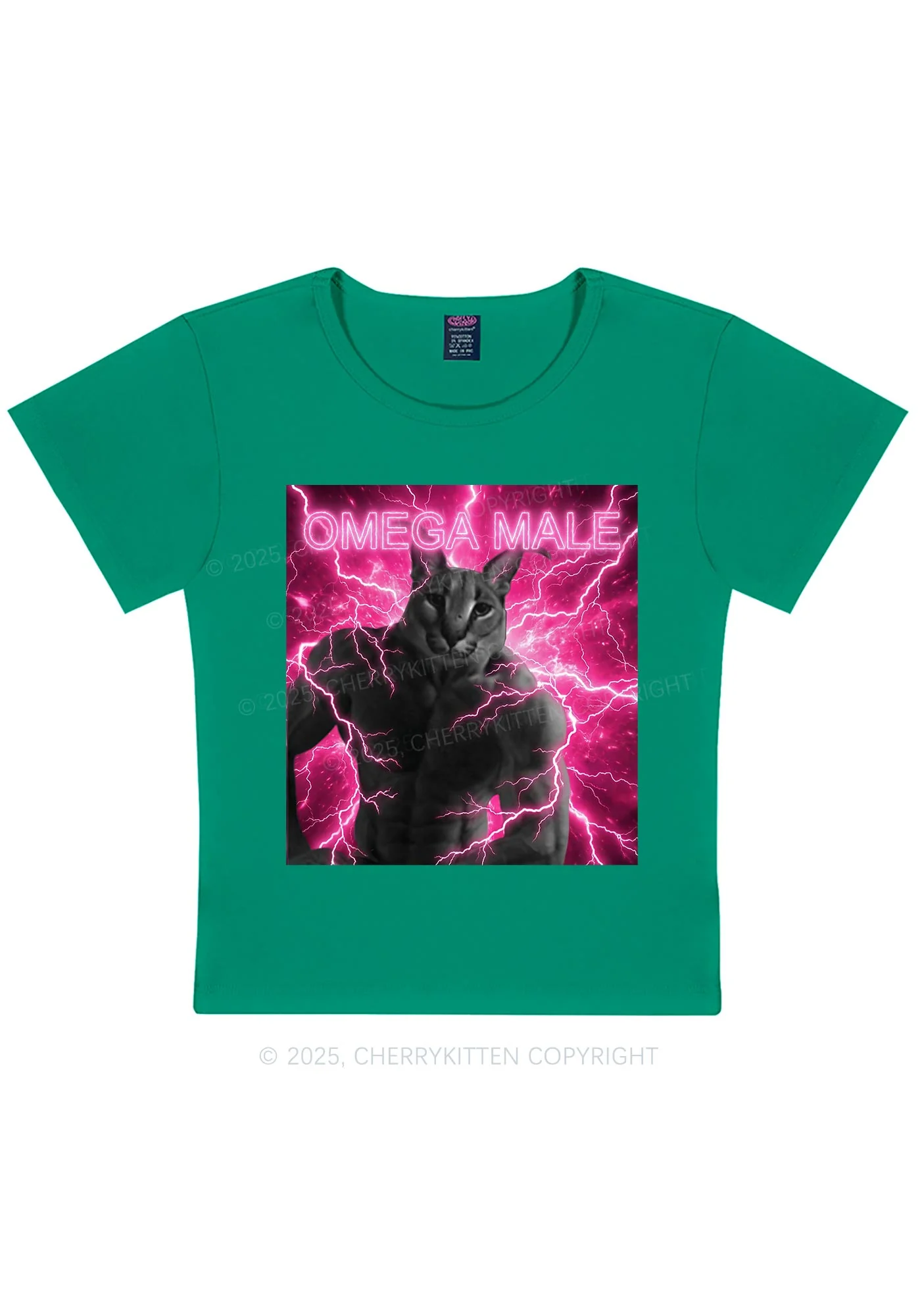 Omega Male Y2K Baby Tee Cherrykitten - Image 10