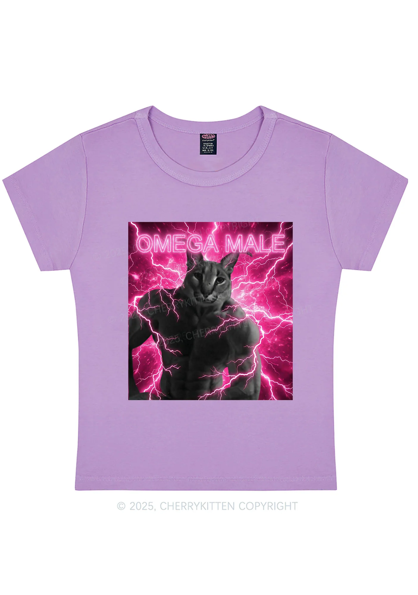 Omega Male Y2K Baby Tee Cherrykitten - Image 5