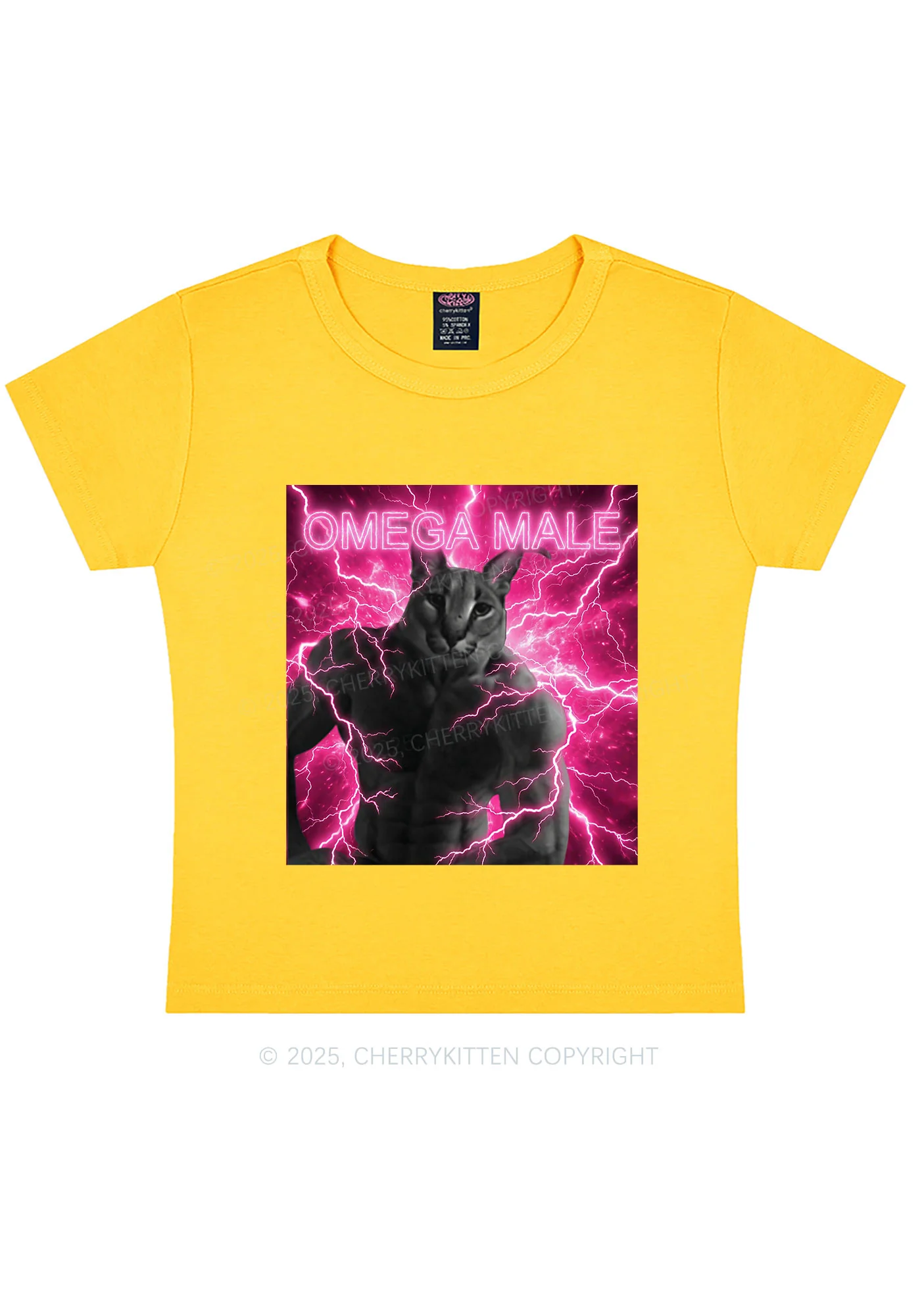 Omega Male Y2K Baby Tee Cherrykitten - Image 7