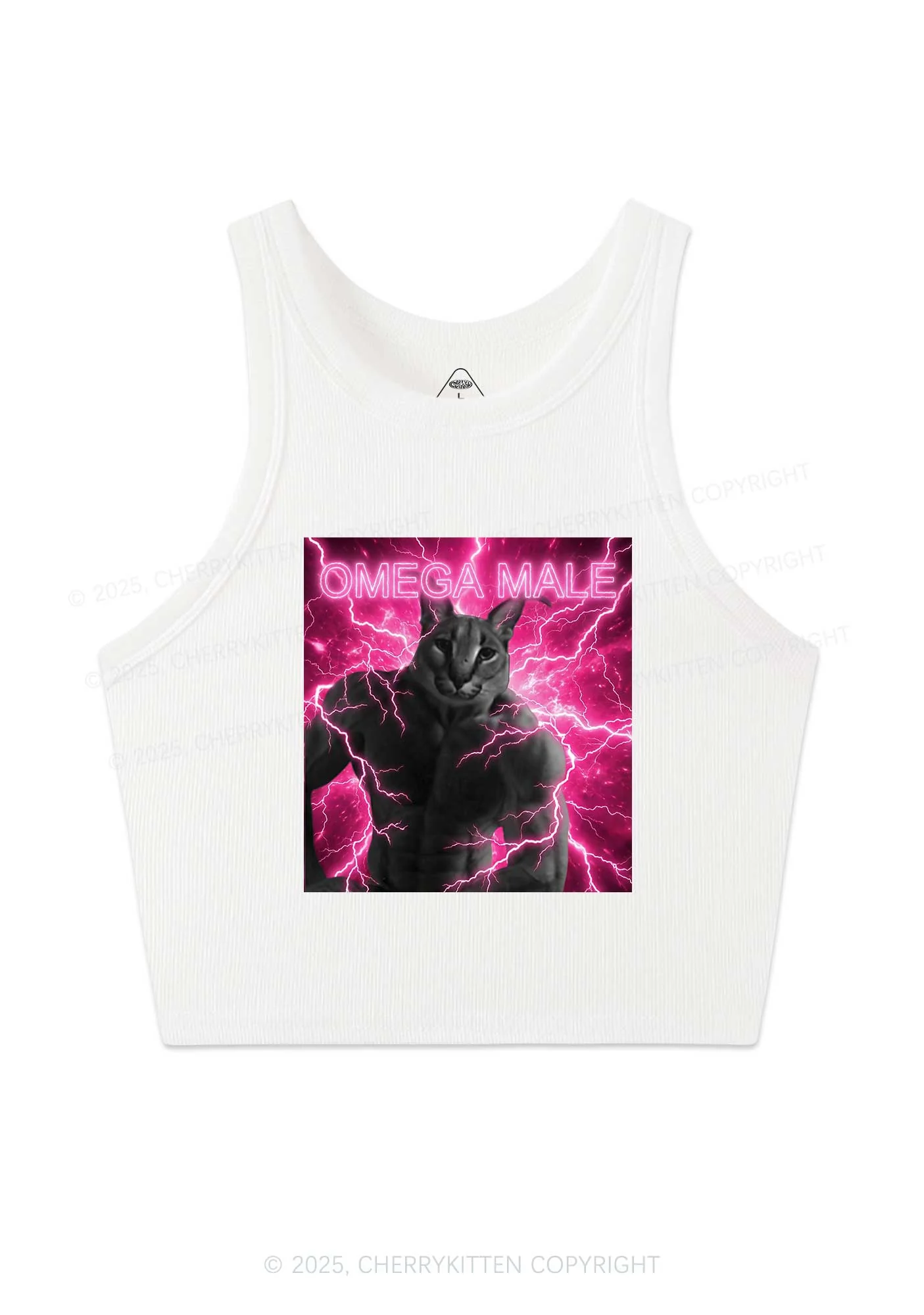 Omega Male Y2K Crop Tank Top Cherrykitten - Image 3