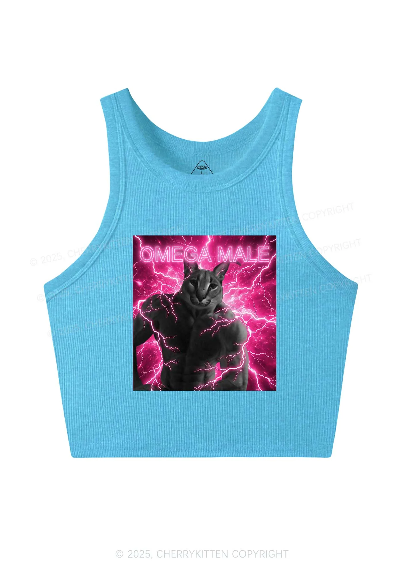 Omega Male Y2K Crop Tank Top Cherrykitten - Image 4