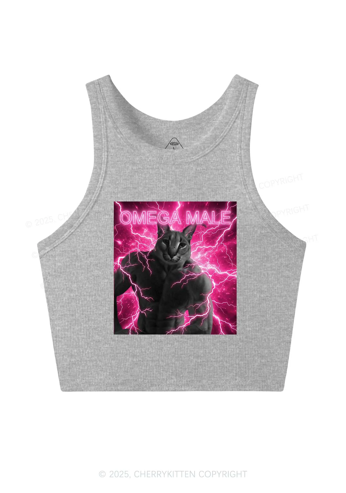 Omega Male Y2K Crop Tank Top Cherrykitten - Image 5