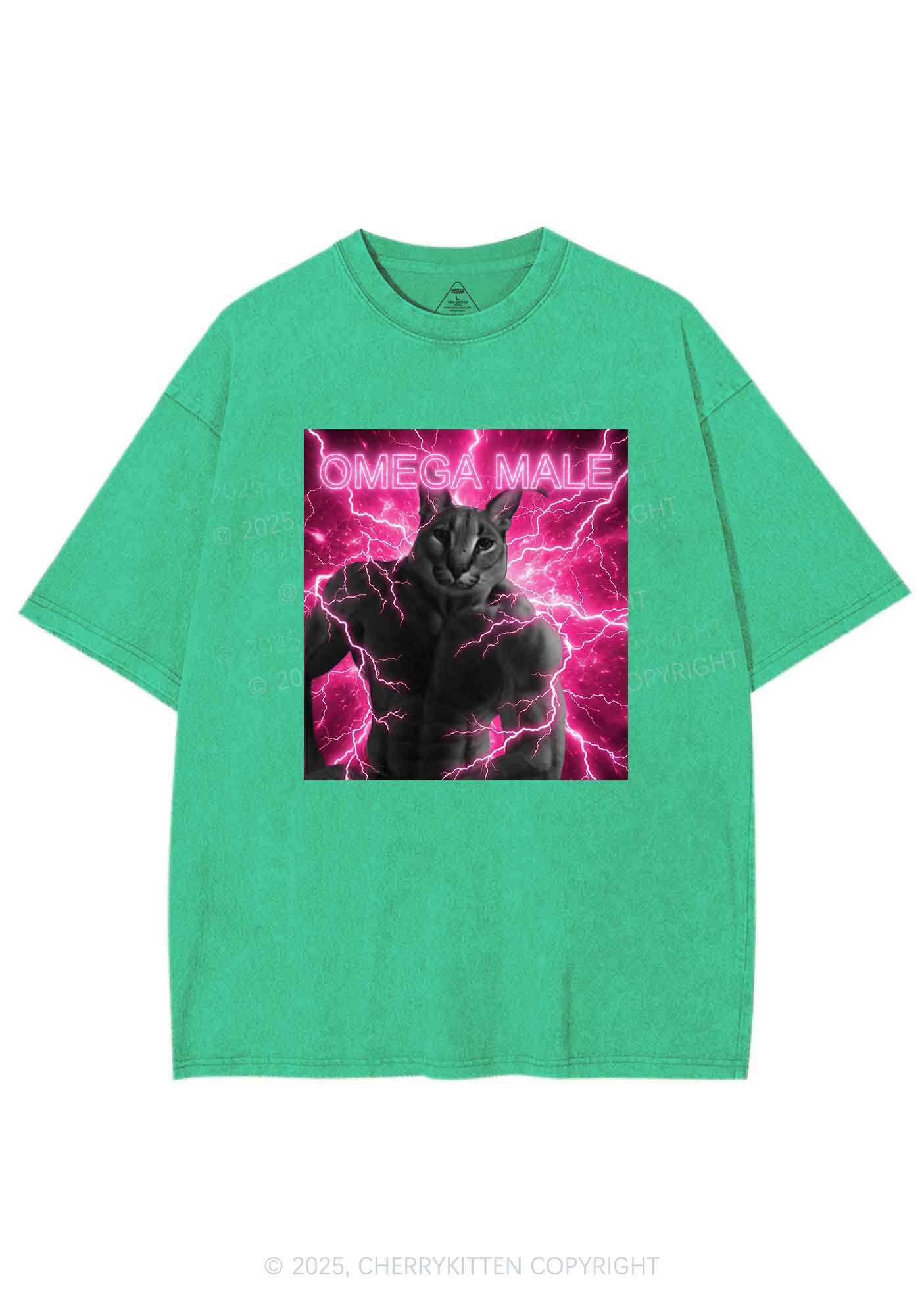 Omega Male Y2K Shirts Washed Tee Cherrykitten - Image 8