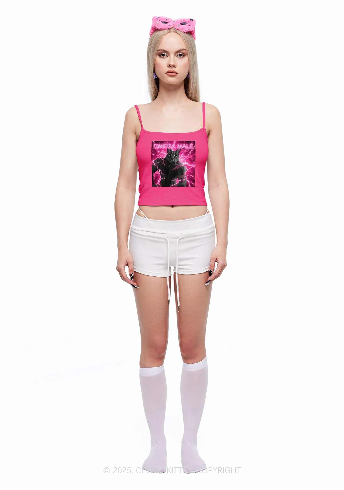 Omega Male Y2K Spaghetti Strap Cami Cherrykitten - Image 2