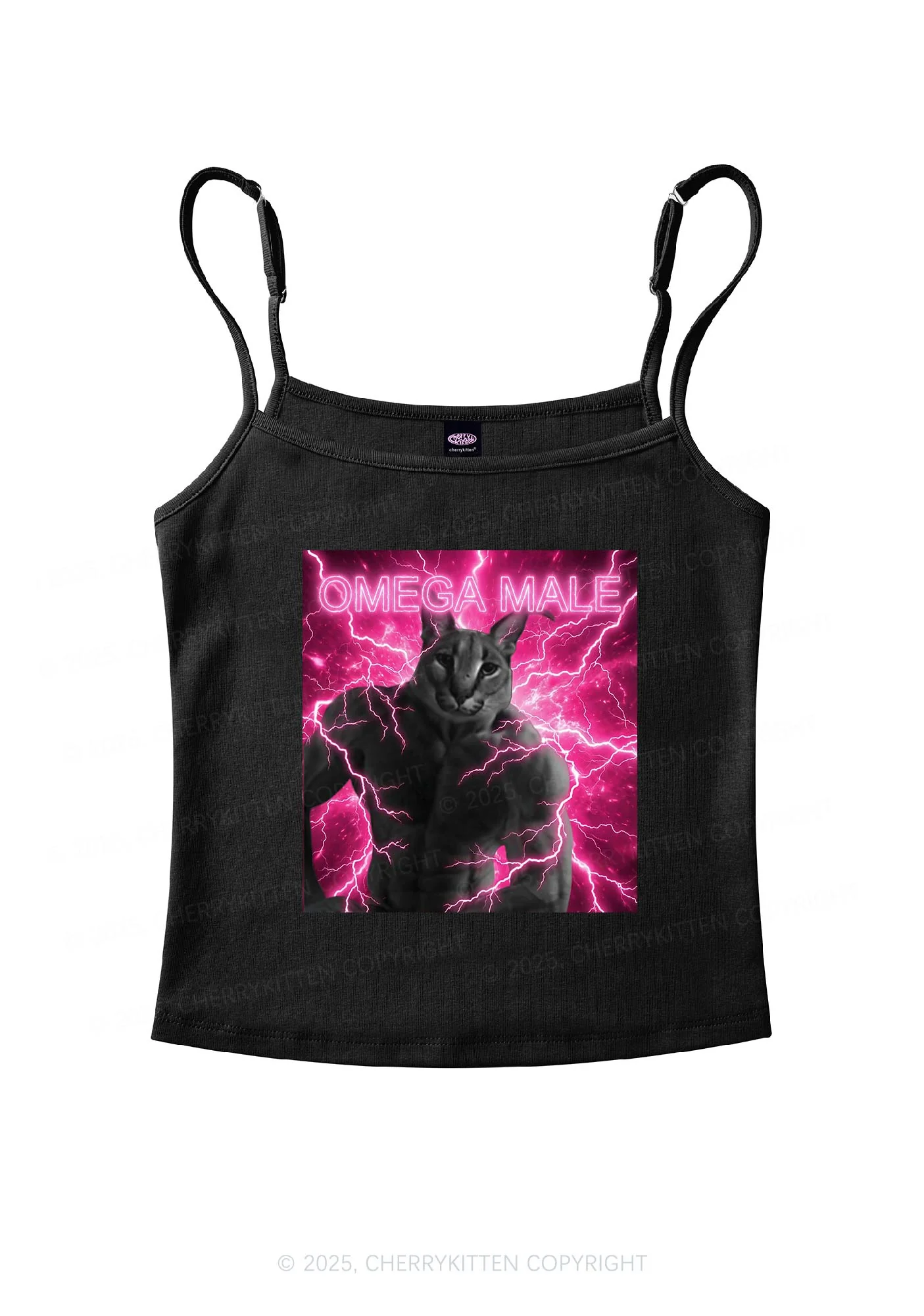 Omega Male Y2K Spaghetti Strap Cami Cherrykitten - Image 3