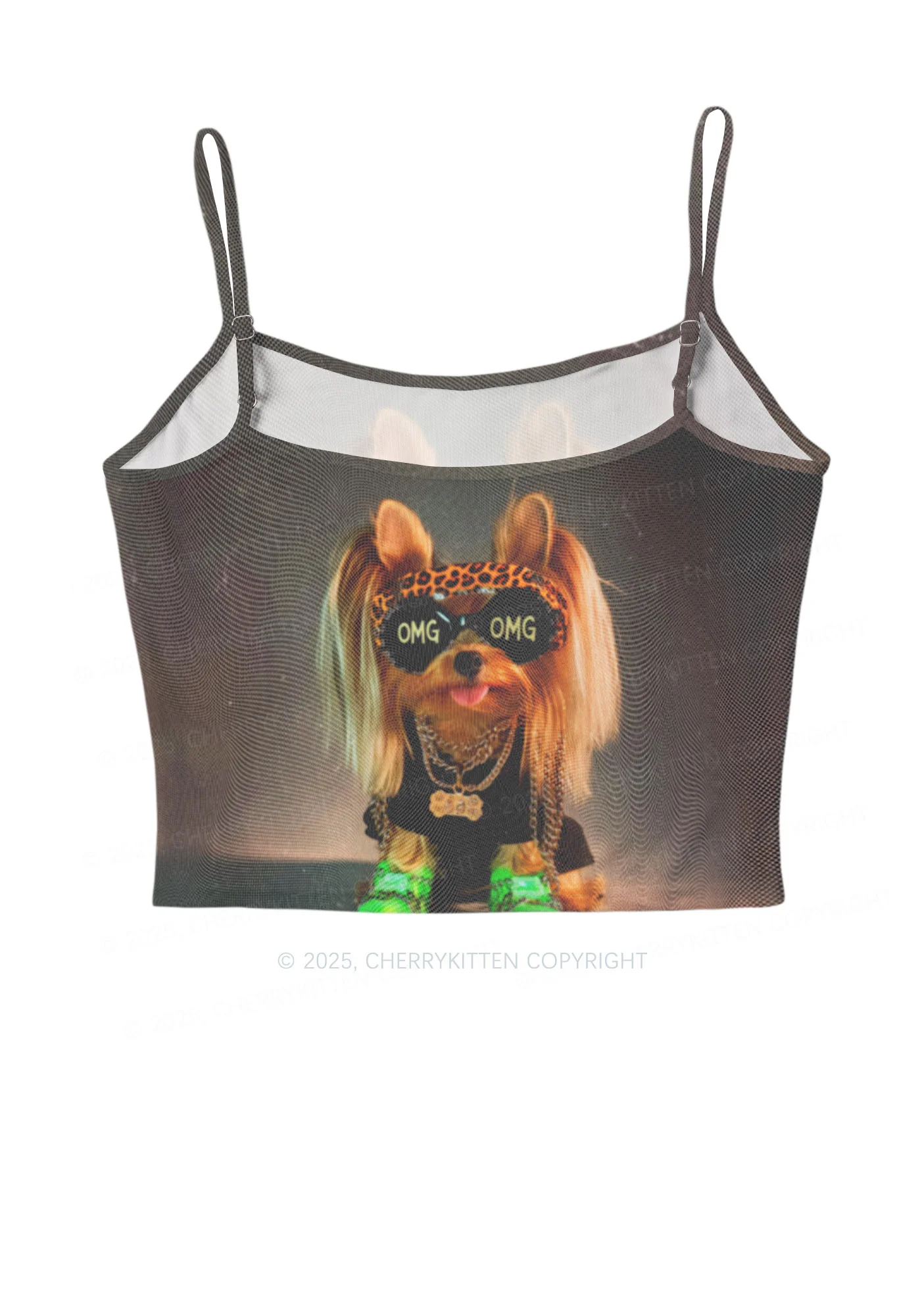 OMG Doggy Y2K Mesh Cami Tank Cherrykitten - Image 3