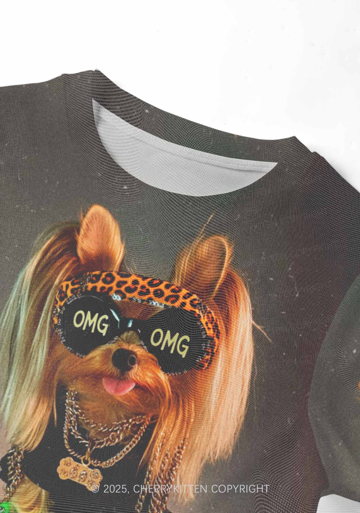 OMG Doggy Y2K Mesh Crop Top Cherrykitten - Image 4