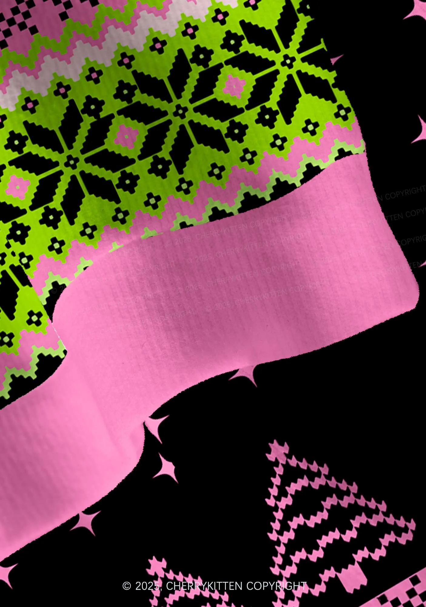 On Off Mode Y2K Christmas Cardigan Knit Sweatshirt Cherrykitten - Image 4