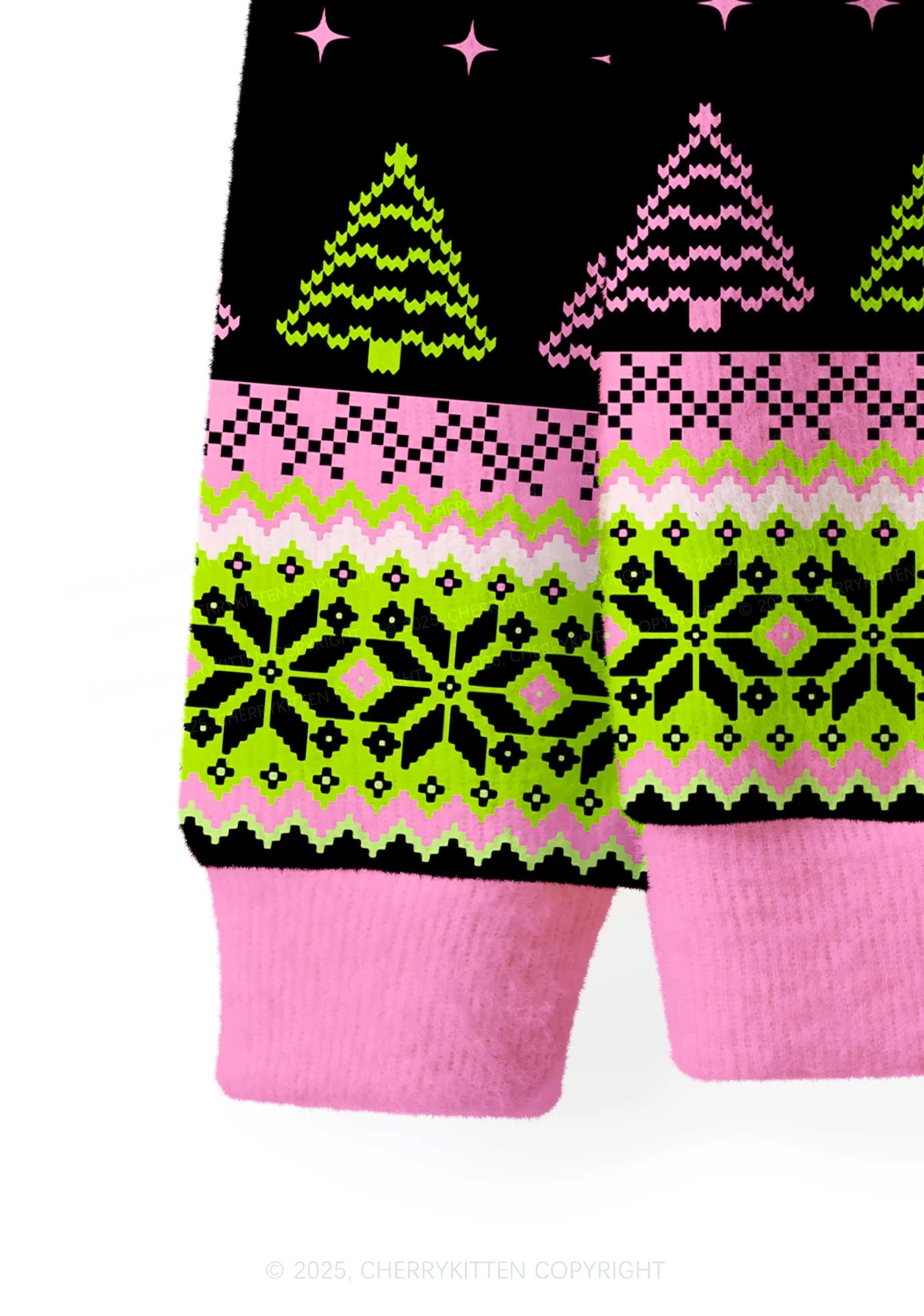 On Off Mode Y2K Christmas Cardigan Knit Sweatshirt Cherrykitten - Image 6
