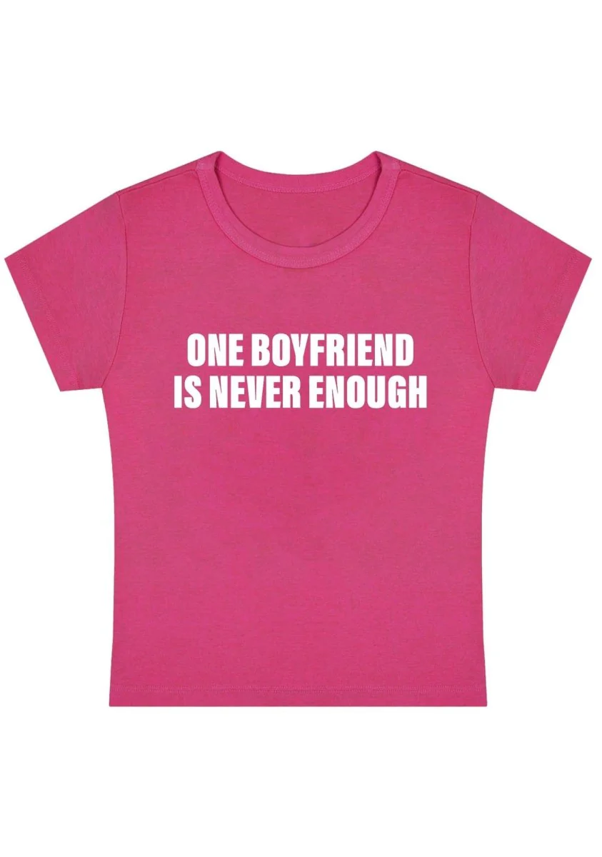 One Boyfriend Is Never Enough Y2K Baby Tee - Image 2