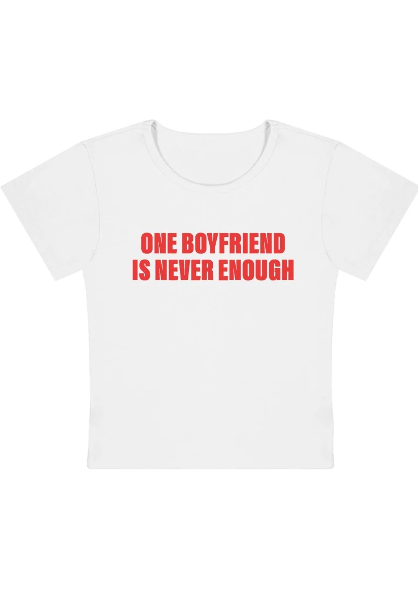 One Boyfriend Is Never Enough Y2K Baby Tee - Image 3