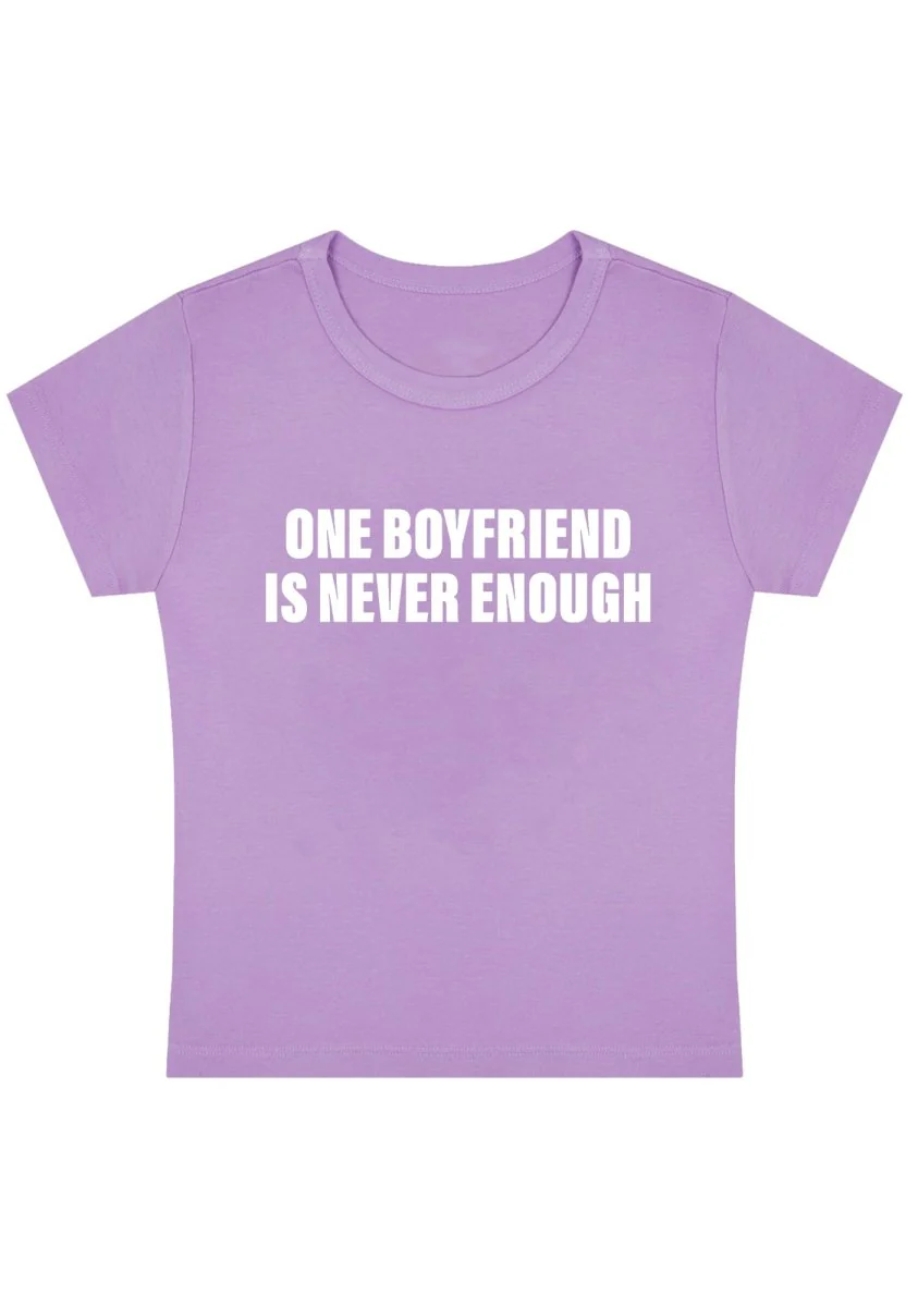One Boyfriend Is Never Enough Y2K Baby Tee - Image 4