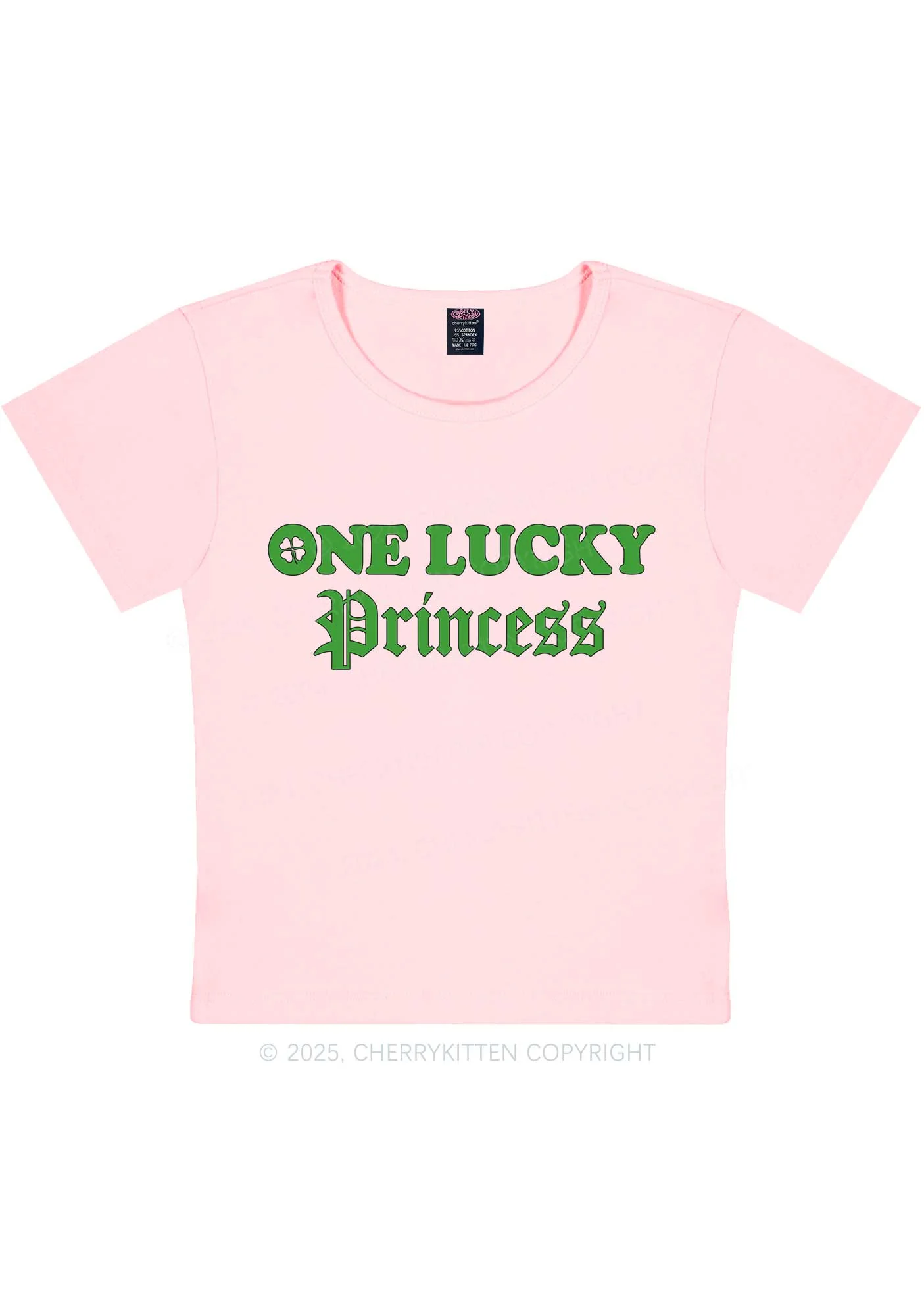 One Lucky Princess St Patricks Y2K Baby Tee Cherrykitten - Image 6