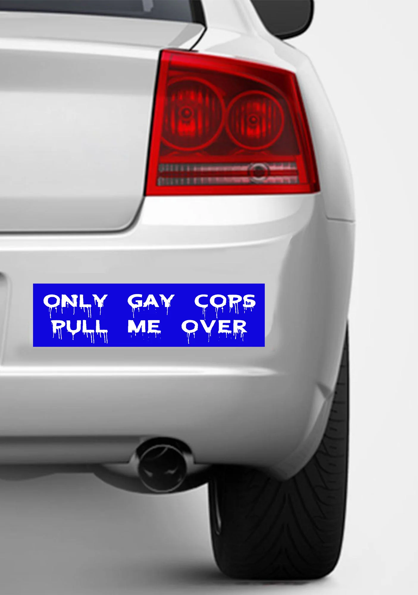 Only Gay Cops Pull Me Over Y2K Car Bumper Magnet Cherrykitten - Image 2