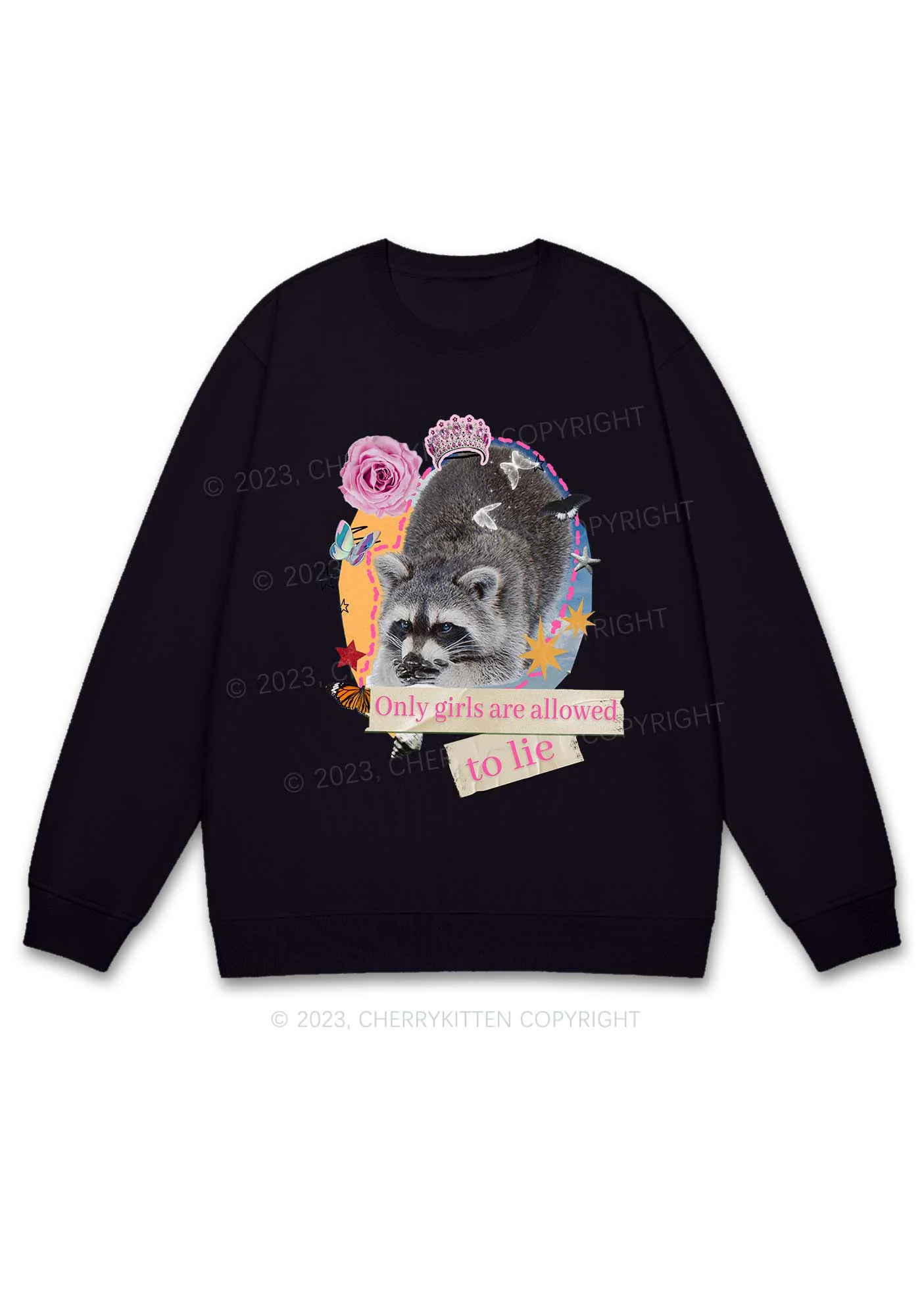 Only Girls Are Allowed To Lie Y2K Sweatshirt Cherrykitten - Image 3