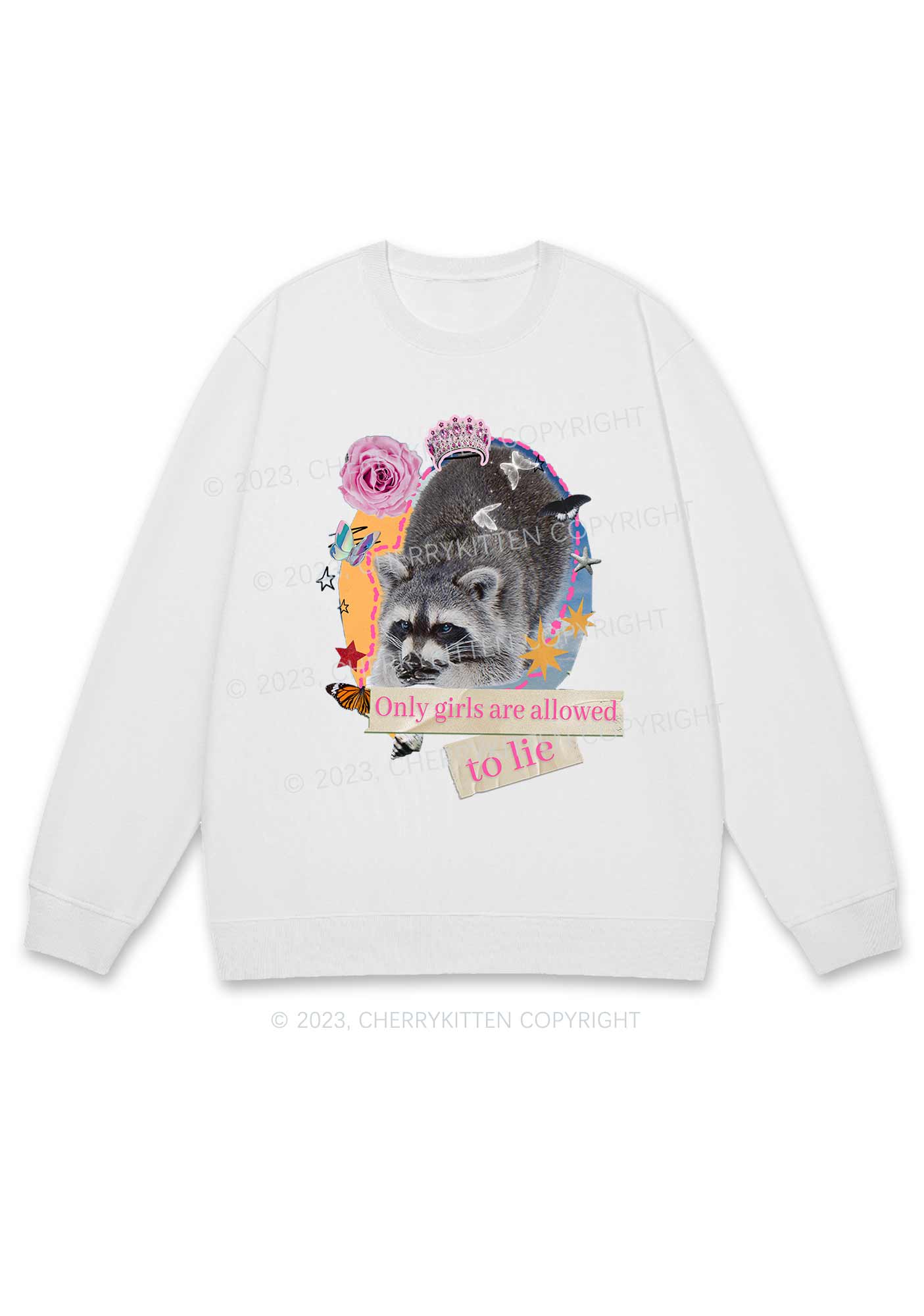 Only Girls Are Allowed To Lie Y2K Sweatshirt Cherrykitten - Image 4