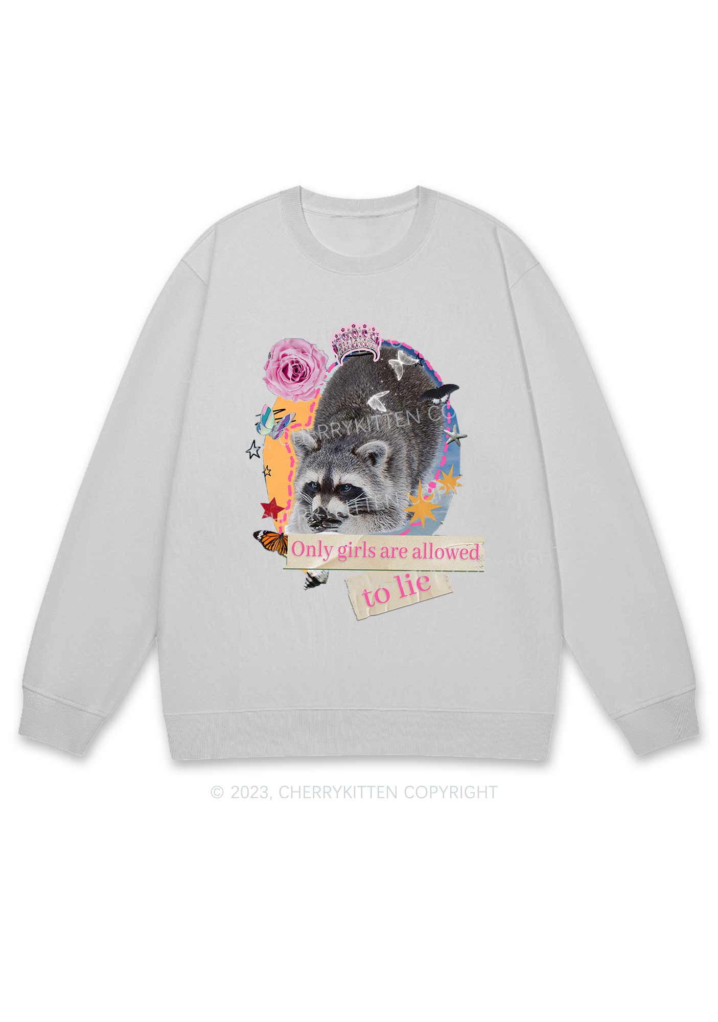 Only Girls Are Allowed To Lie Y2K Sweatshirt Cherrykitten - Image 5