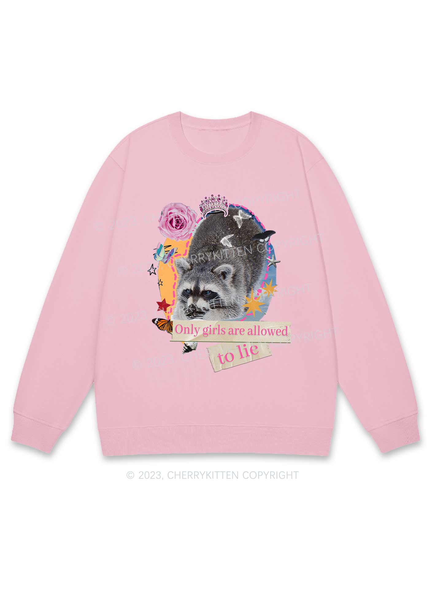 Only Girls Are Allowed To Lie Y2K Sweatshirt Cherrykitten - Image 6
