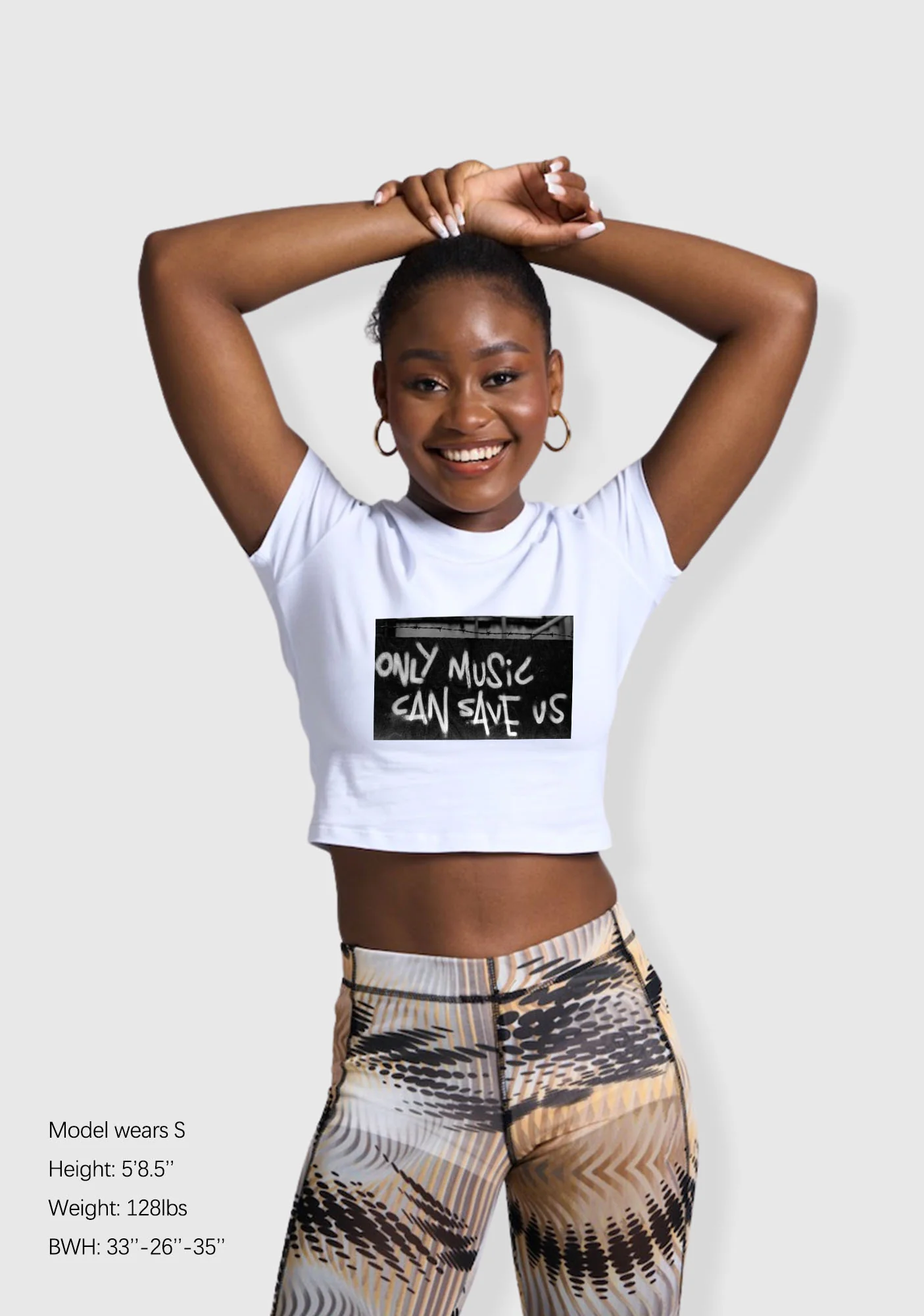 Only Music Can Save Us Y2K Baby Tee - Image 2