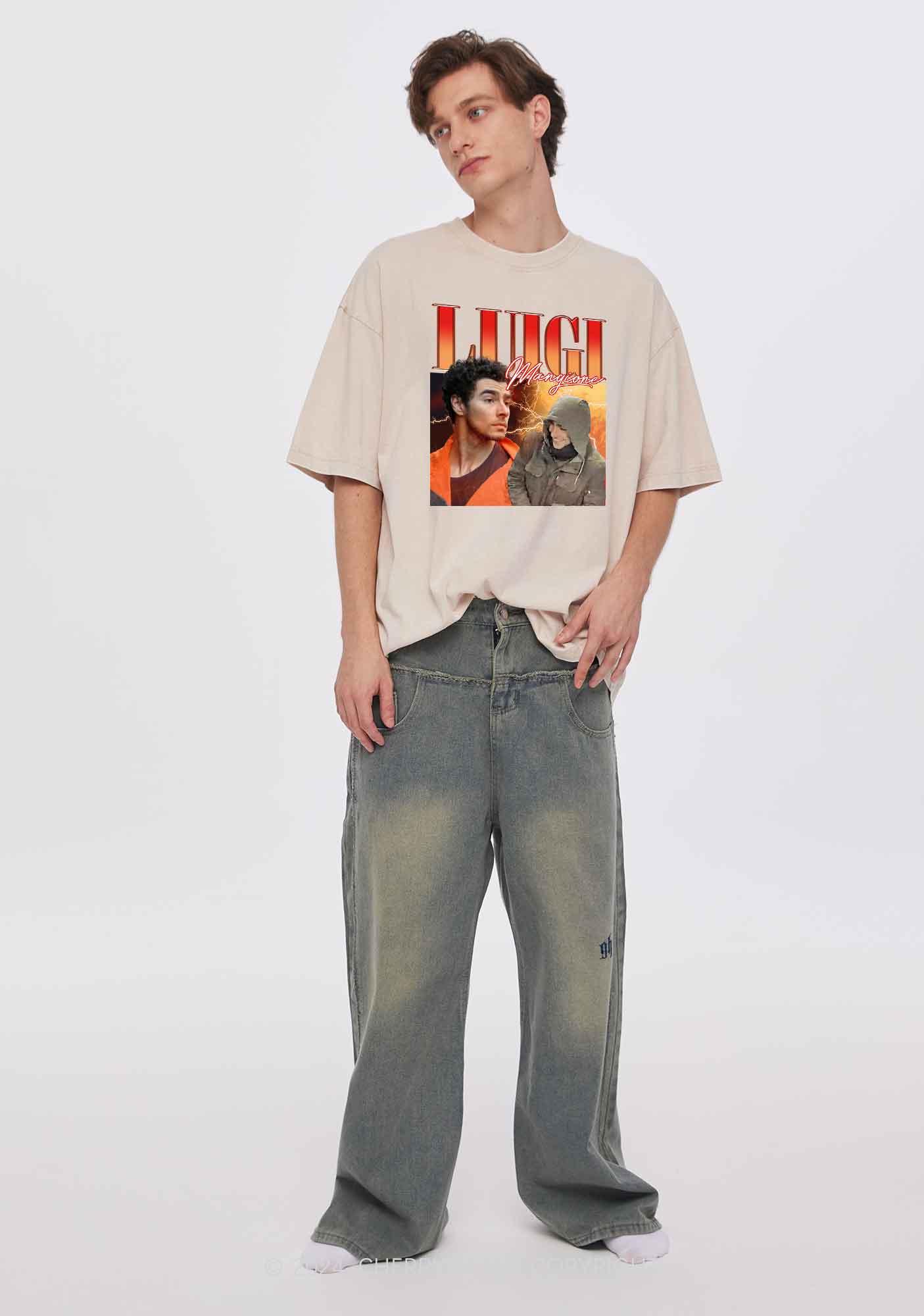 Orange Luigi Y2K Washed Tee Cherrykitten - Image 2