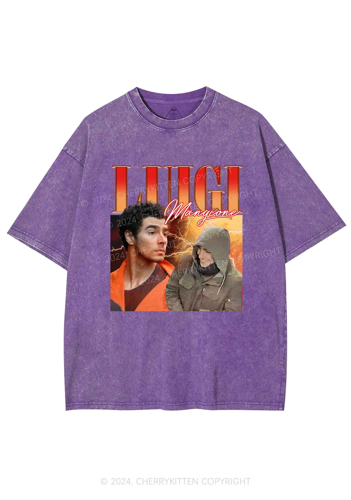Orange Luigi Y2K Washed Tee Cherrykitten - Image 6