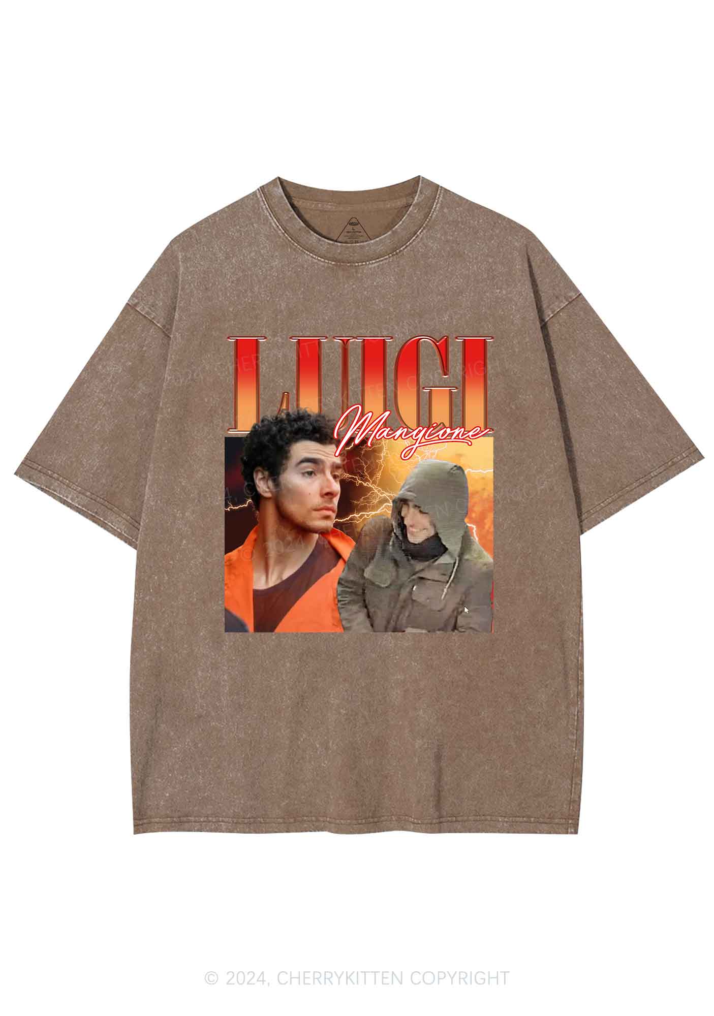 Orange Luigi Y2K Washed Tee Cherrykitten - Image 7