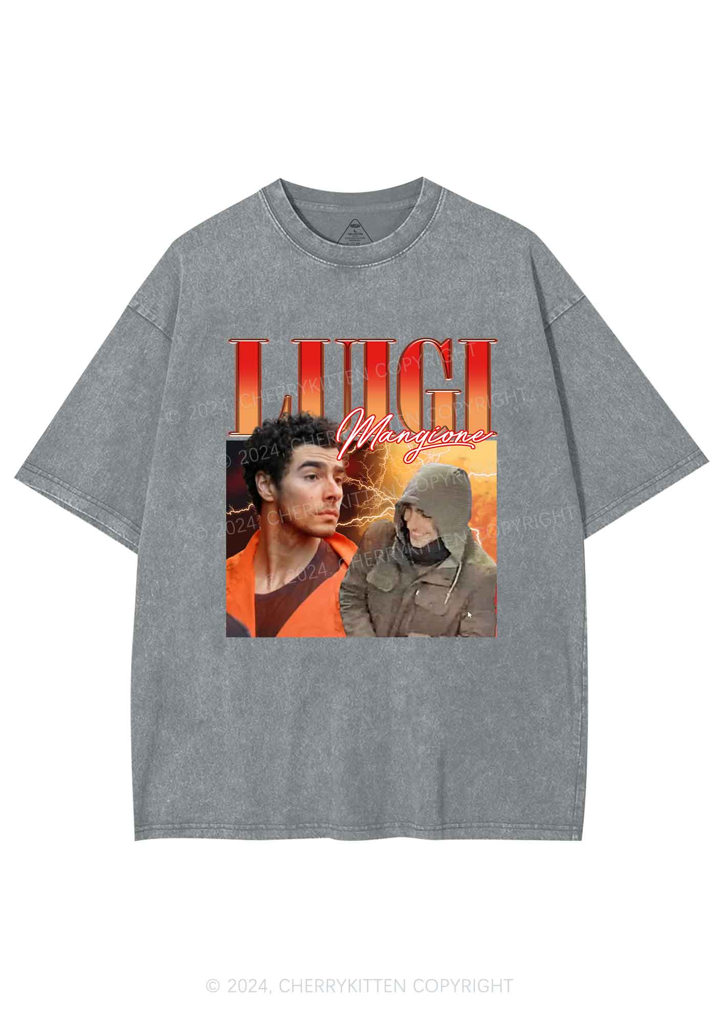 Orange Luigi Y2K Washed Tee Cherrykitten - Image 8