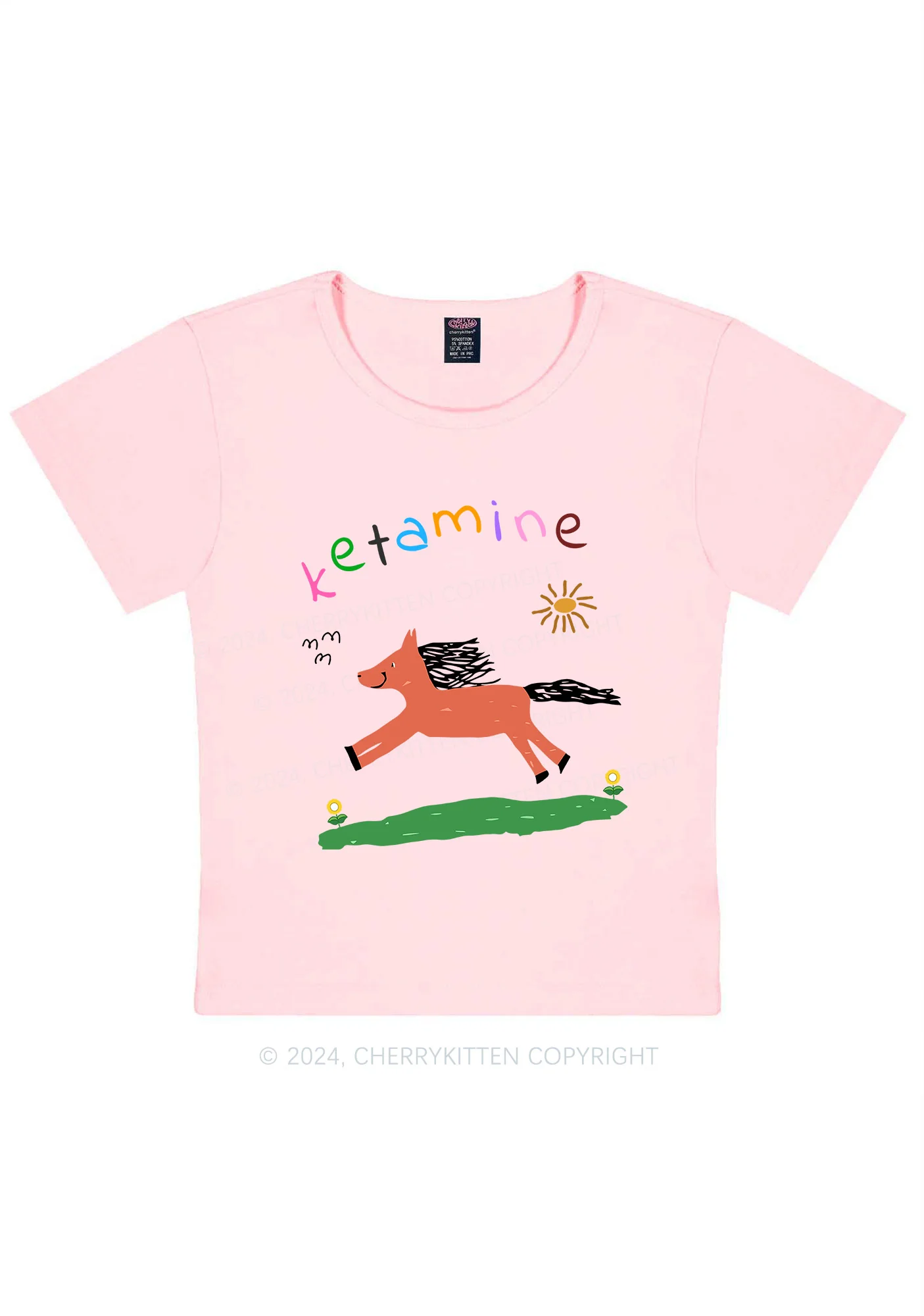 Orange Pony Y2K Baby Tee - Image 7