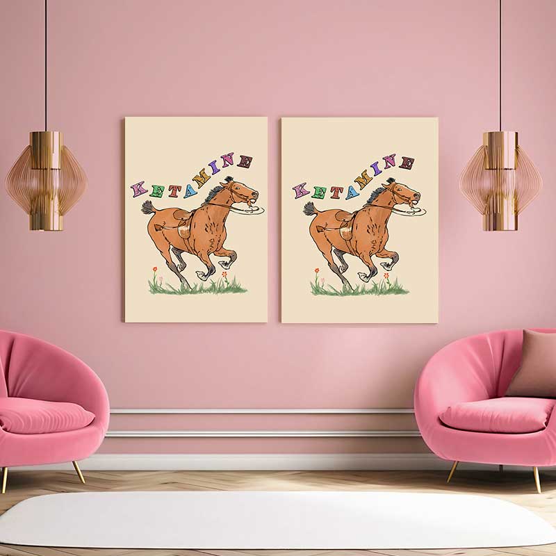 Orange Pony Y2K Canvas Wall Art Cherrykitten - Image 2