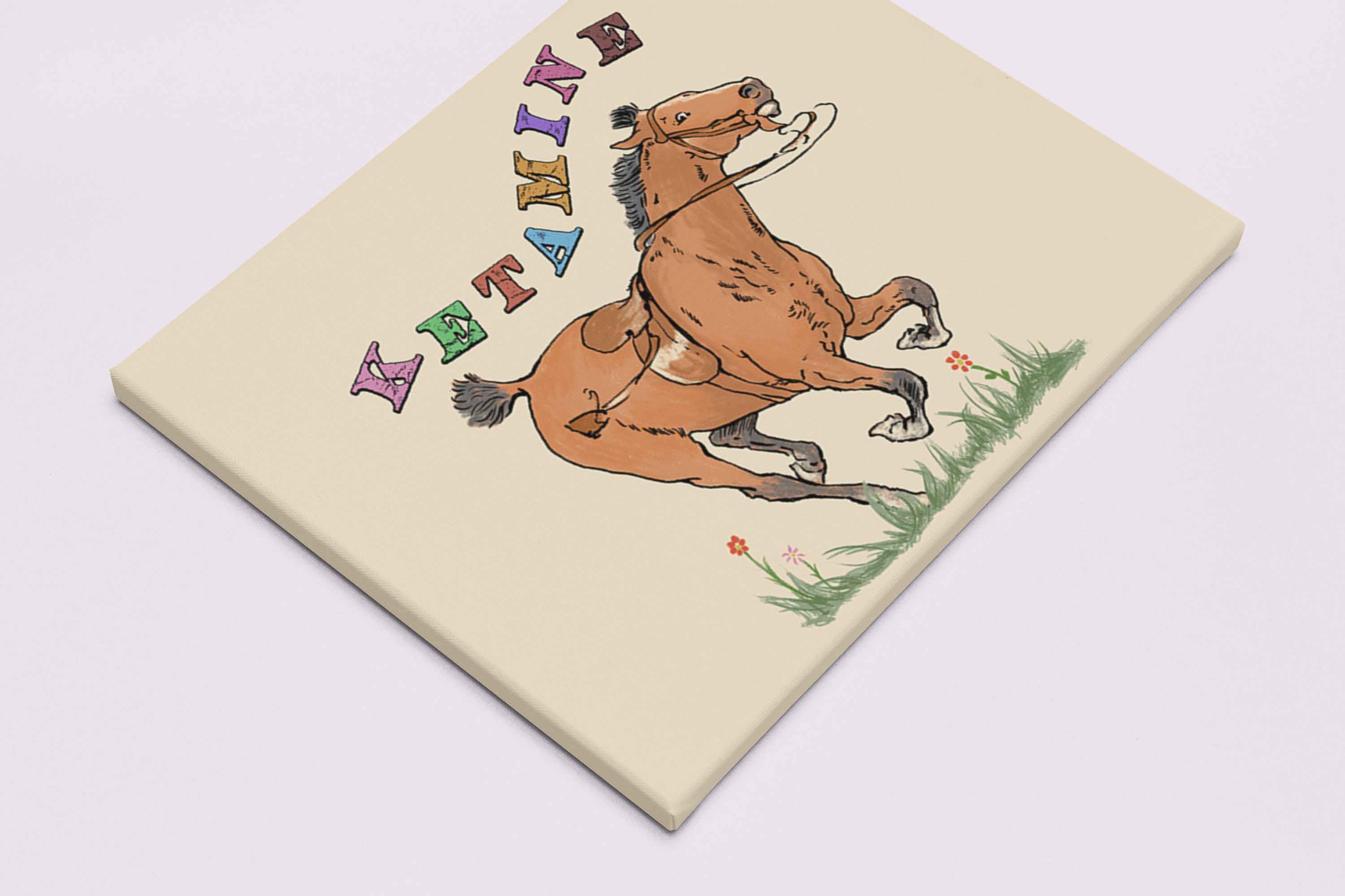 Orange Pony Y2K Canvas Wall Art Cherrykitten - Image 3