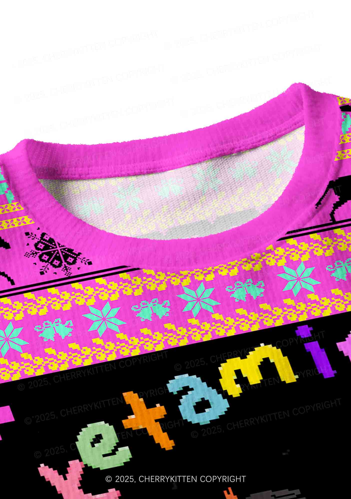 Orange Pony Y2K Christmas Crop Knit Sweatshirt Cherrykitten - Image 4