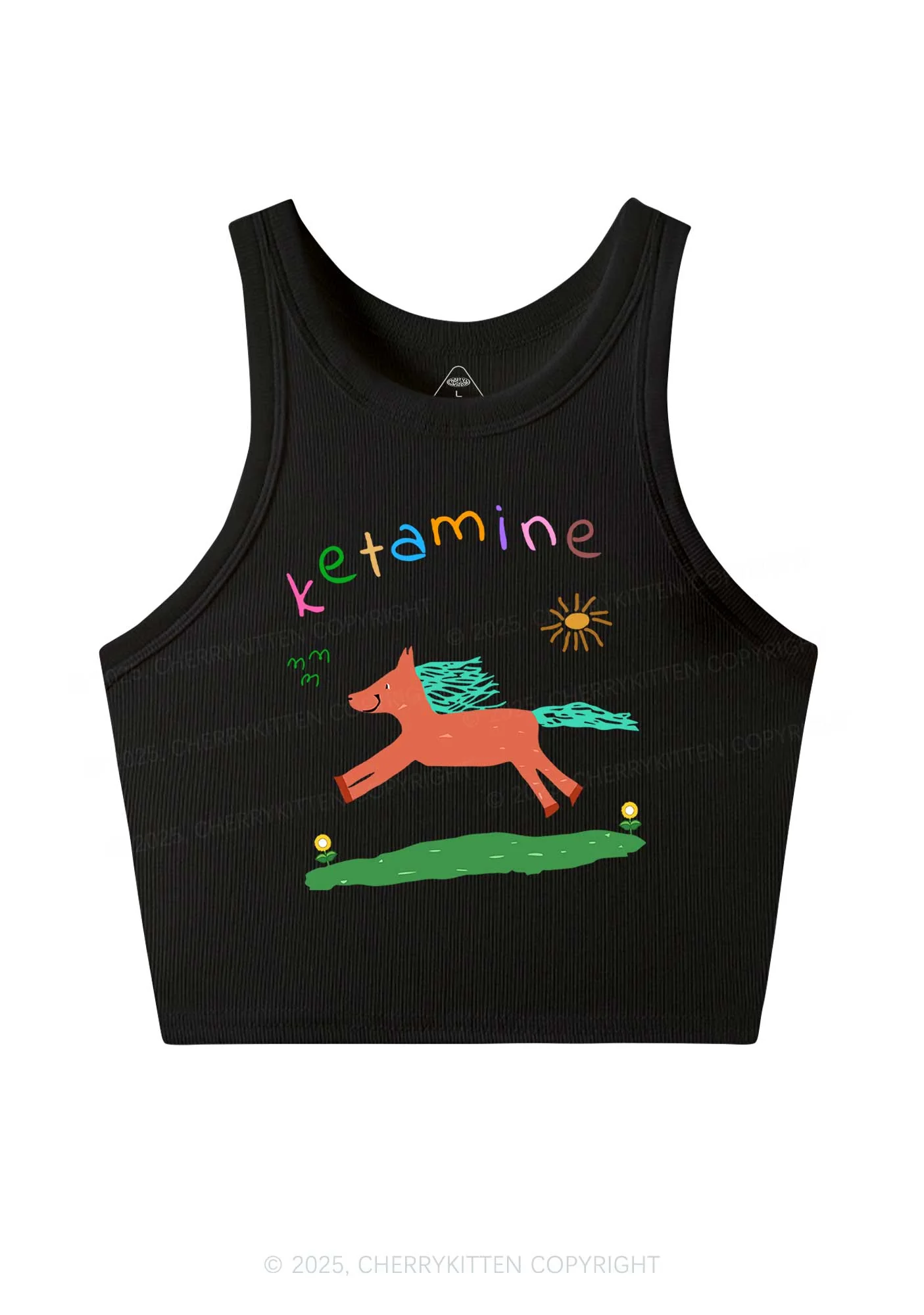 Orange Pony Y2K Crop Tank Top Cherrykitten - Image 3